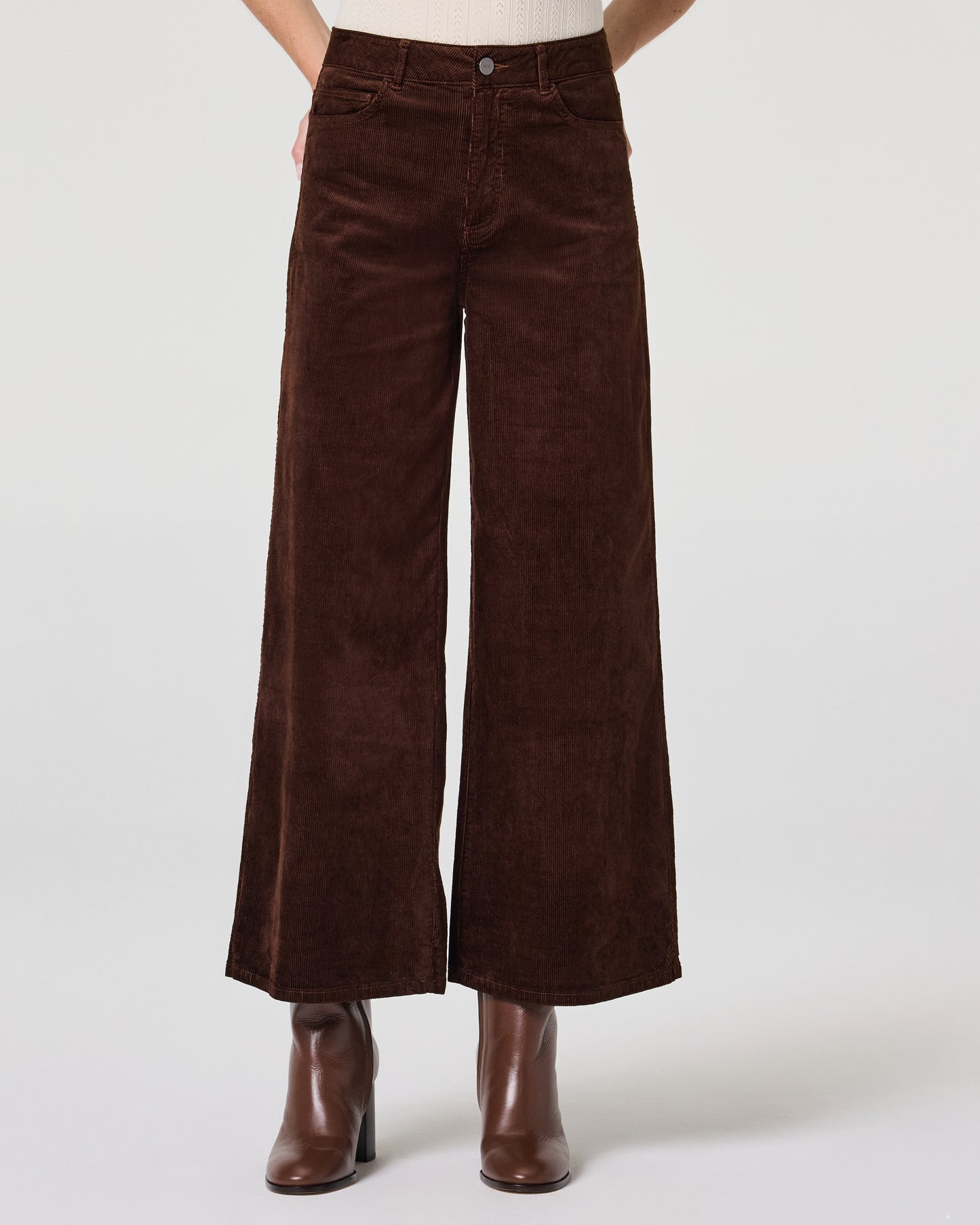 Harper Ankle Wide Leg Pant - Maple Brown Corduroy 23