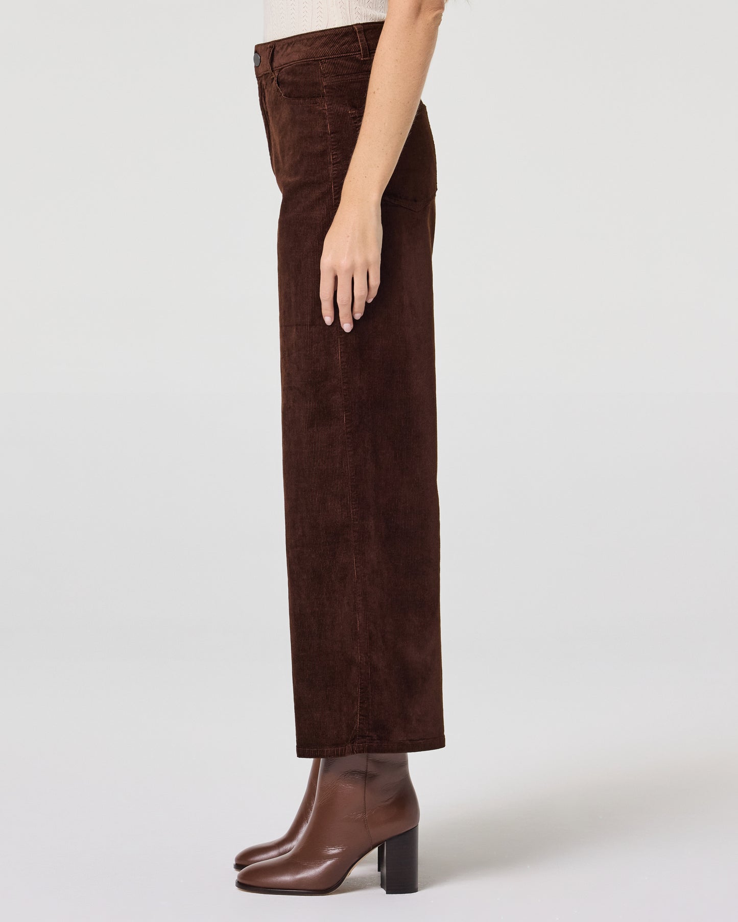 Harper Ankle Wide Leg Pant - Maple Brown Corduroy 23