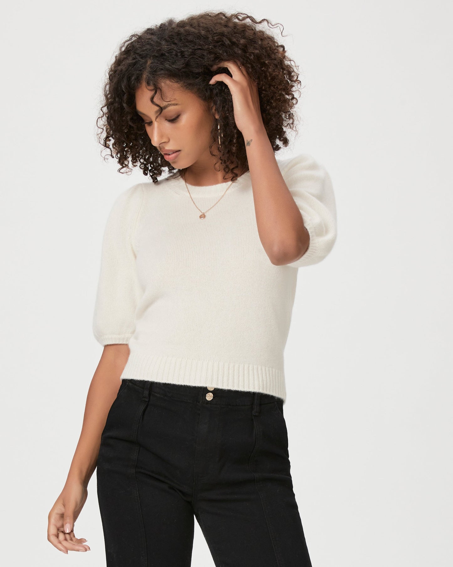 Lucerne Top - Ivory Cashmere, Image 3