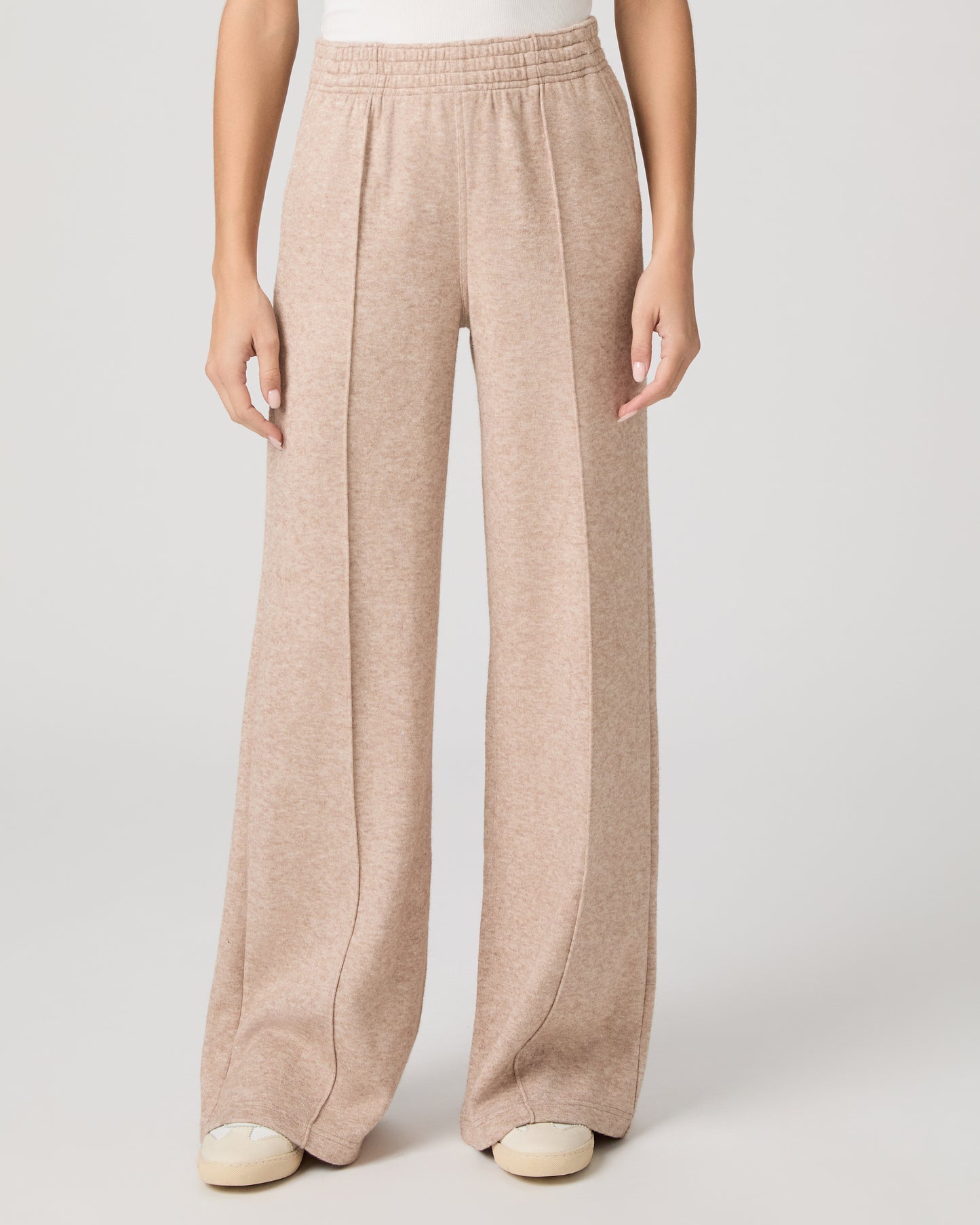 Harper Wide Leg Pant - Heathered Camel