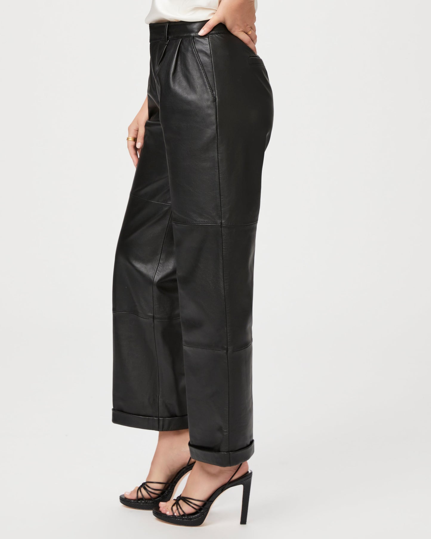 Jia Trouser - Black Leather, Image 4