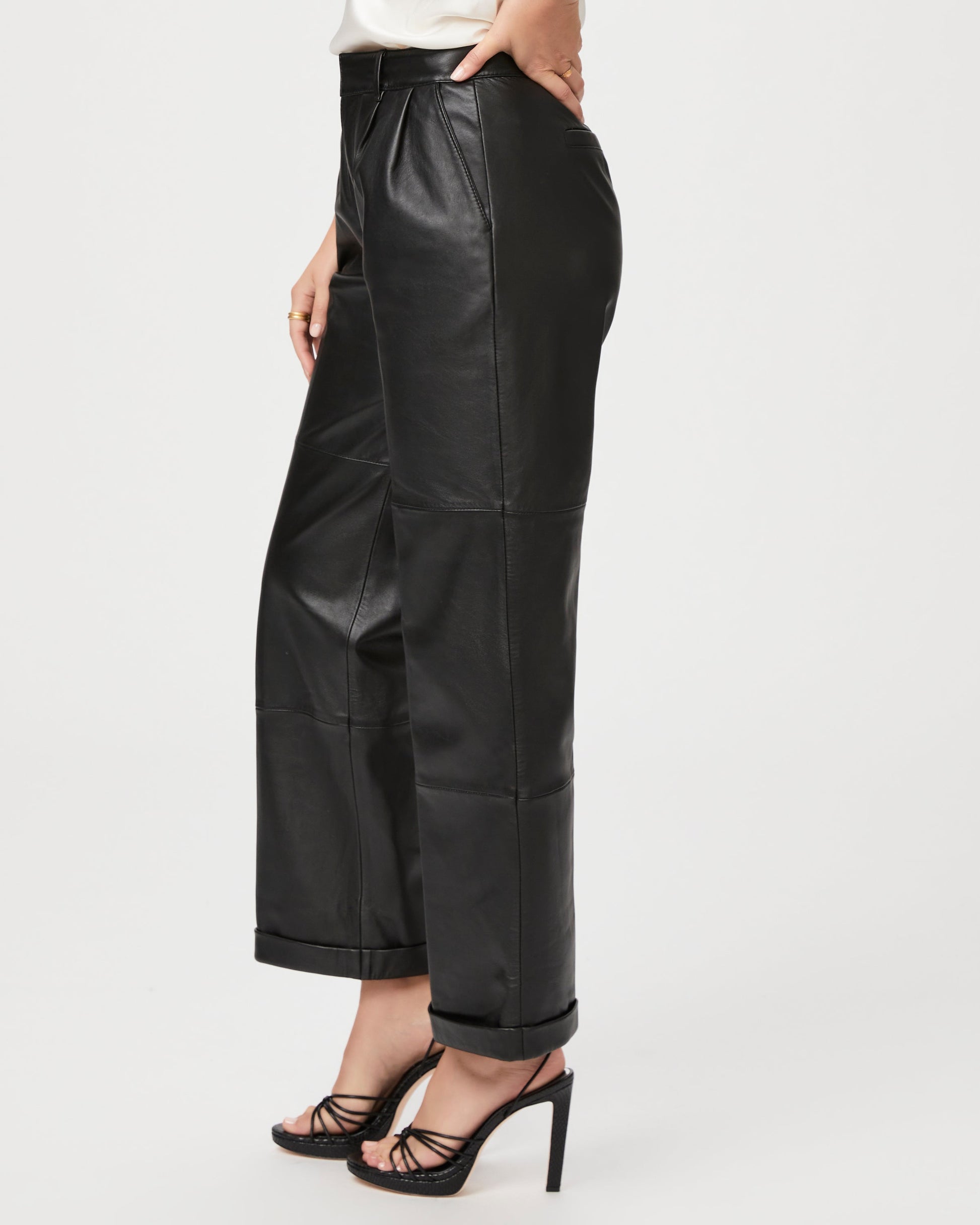 Jia Trouser - Black Leather, Image 4