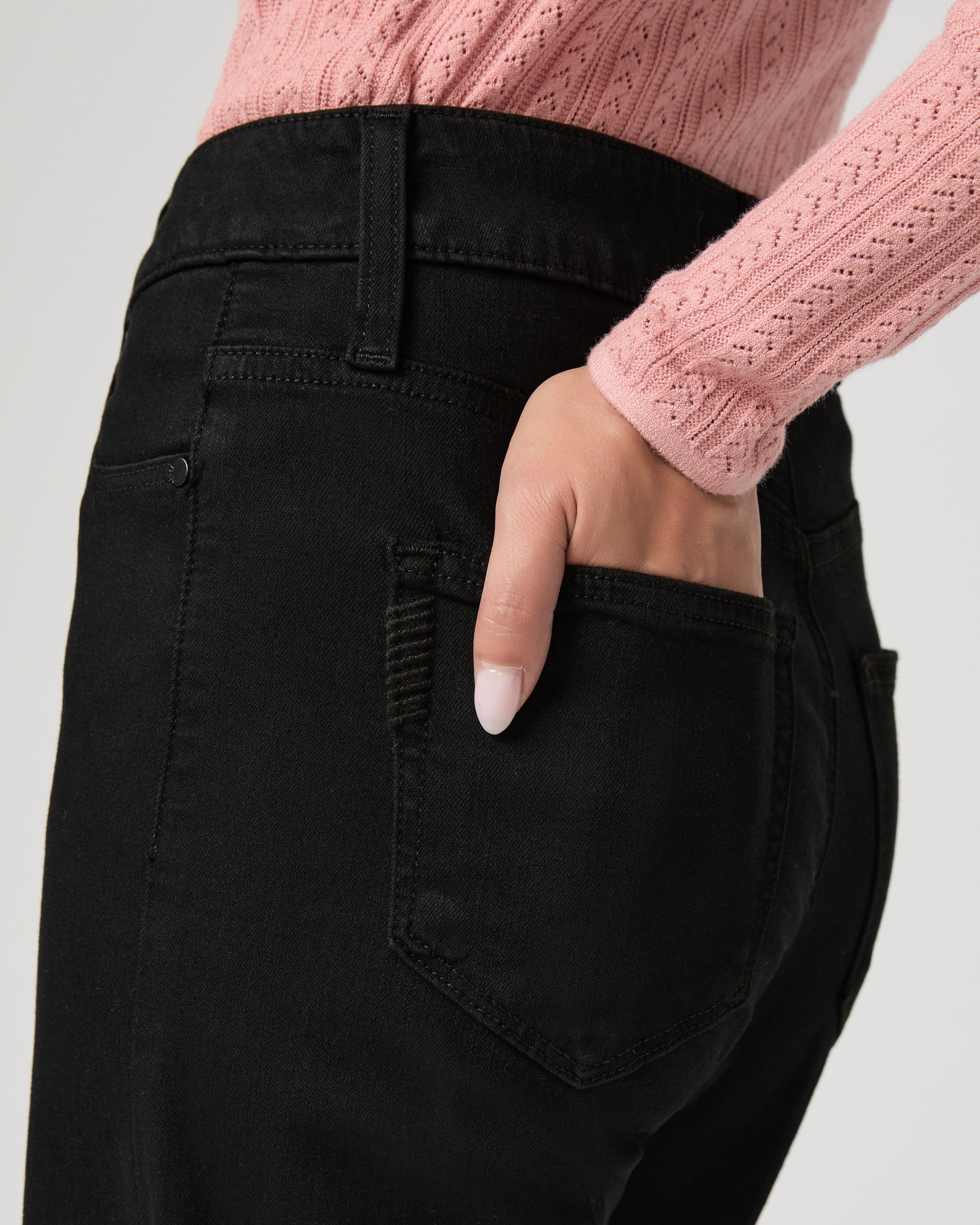 Anessa Petite Wide Leg Jean - Black Shadow 23