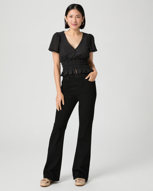 High Rise Laurel Canyon Petite Bootcut Jean - Black Shadow 23