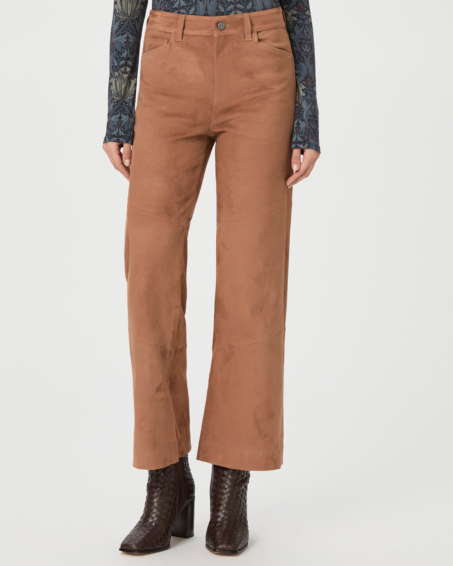 Leenah Ankle Pant - Toffee Bronze Suede