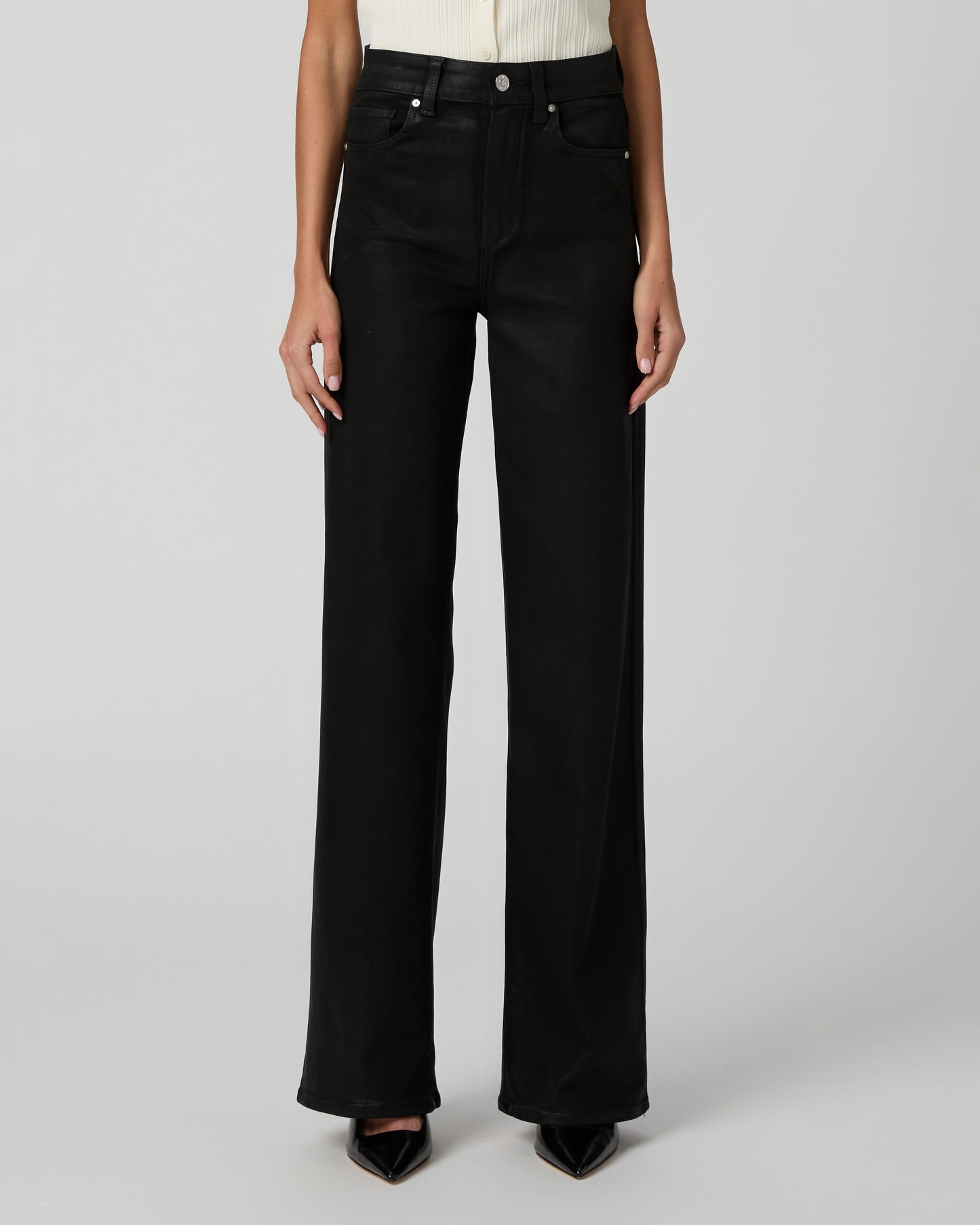 Sasha Wide Leg - Black Fog Luxe Coating 23