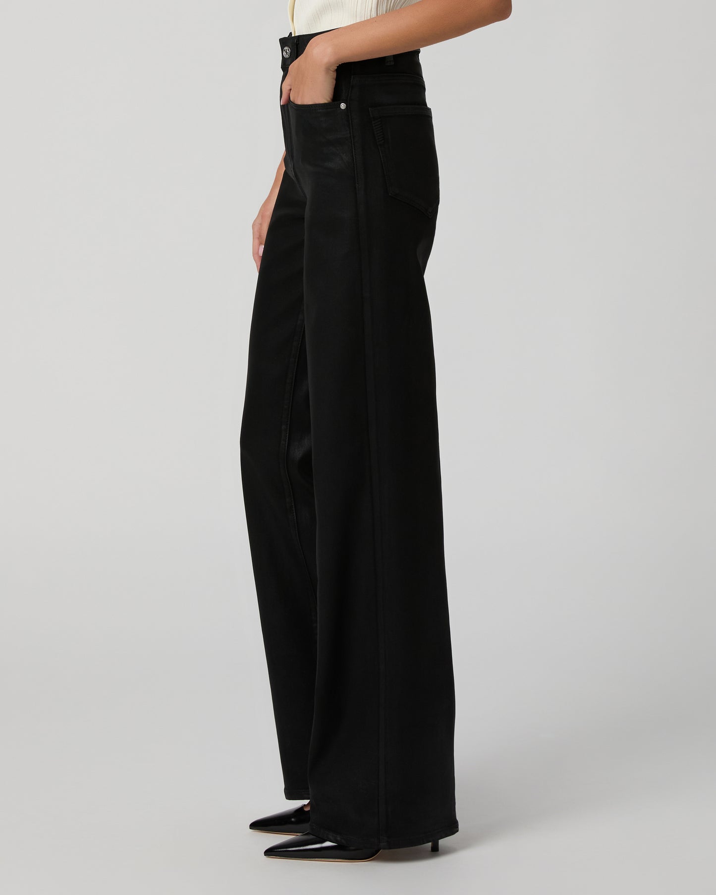 Sasha Wide Leg - Black Fog Luxe Coating 23