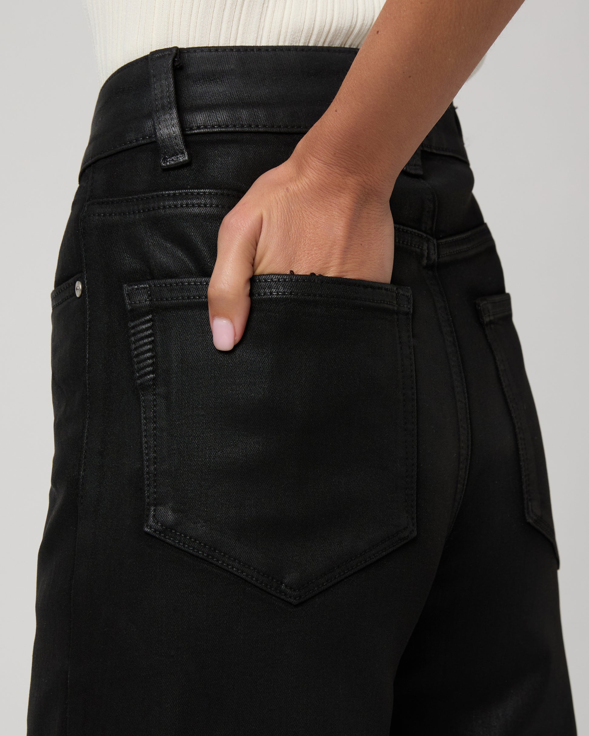 Sasha Wide Leg - Black Fog Luxe Coating 23