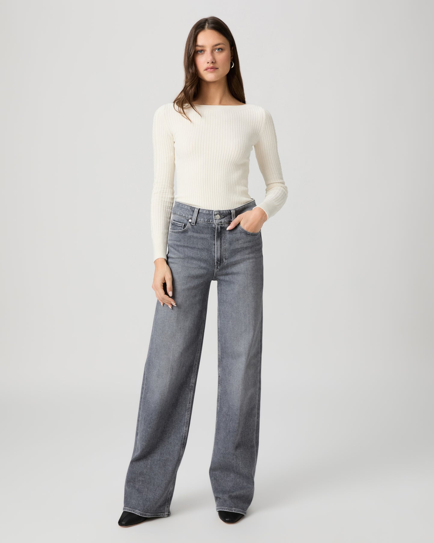 Sasha Wide Leg Jean - Smokey Grey 23
