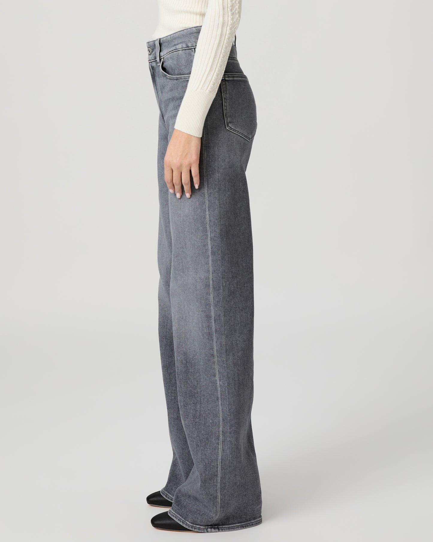 Sasha Wide Leg Jean - Smokey Grey 23