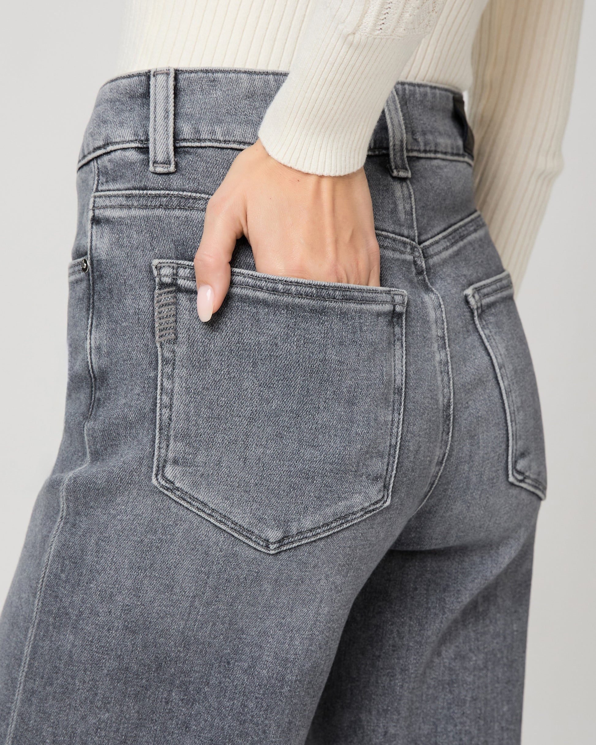 Sasha Wide Leg Jean - Smokey Grey 23