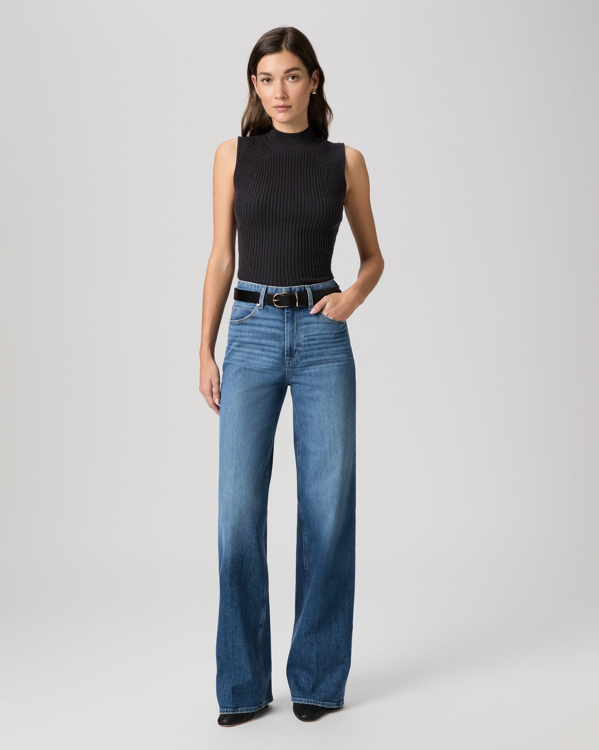 Sasha 32 Inch Wide Leg Jean - Stefania Distressed 23