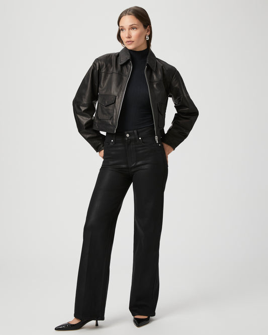 Sasha 32 Inch Wide Leg Jean - Black Fog Luxe Coating 23
