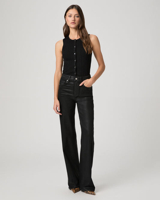 Sasha 32 Inch Wide Leg Jean - Black Fog Luxe Coating 23
