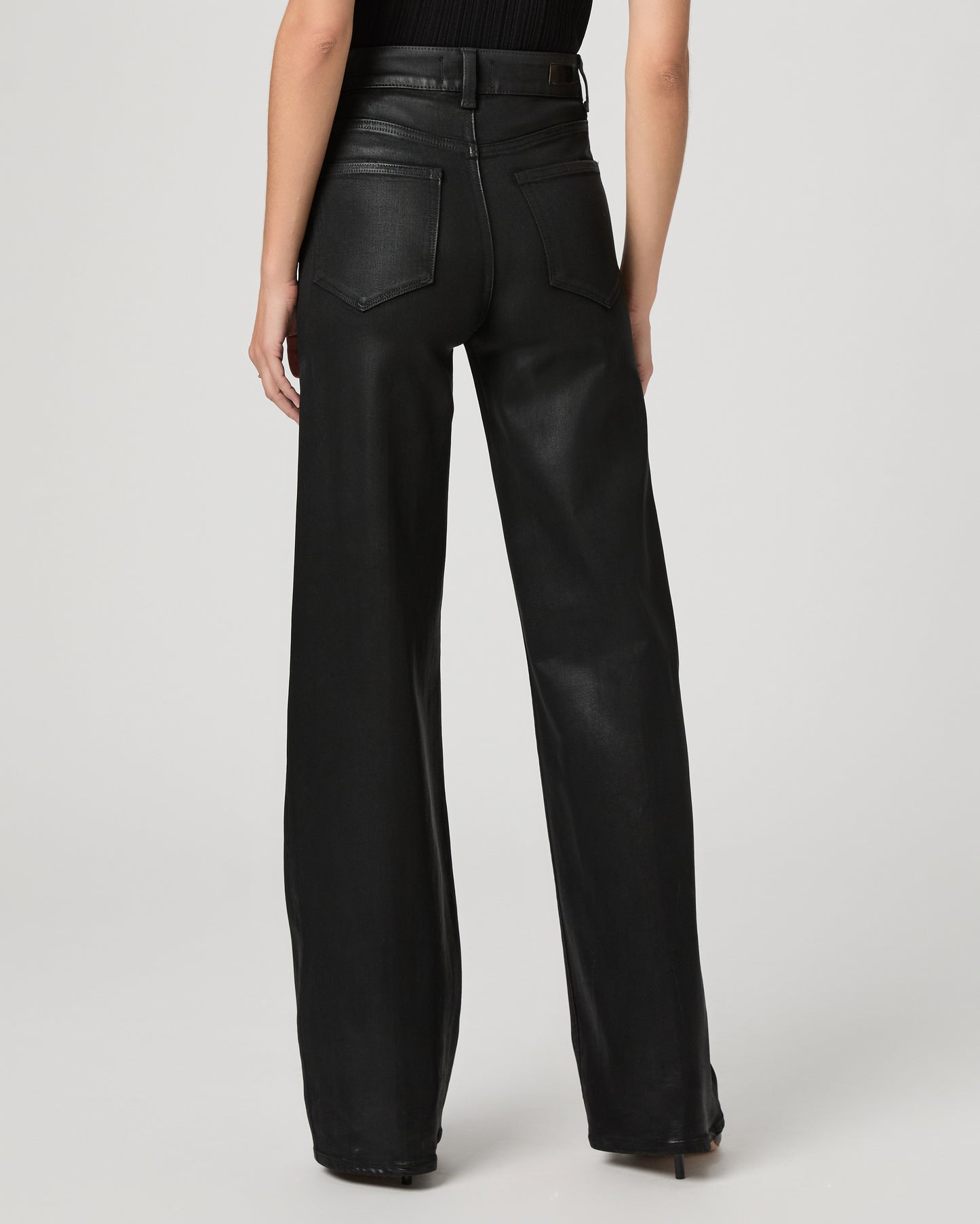 Sasha 32 Inch Wide Leg Jean - Black Fog Luxe Coating 23