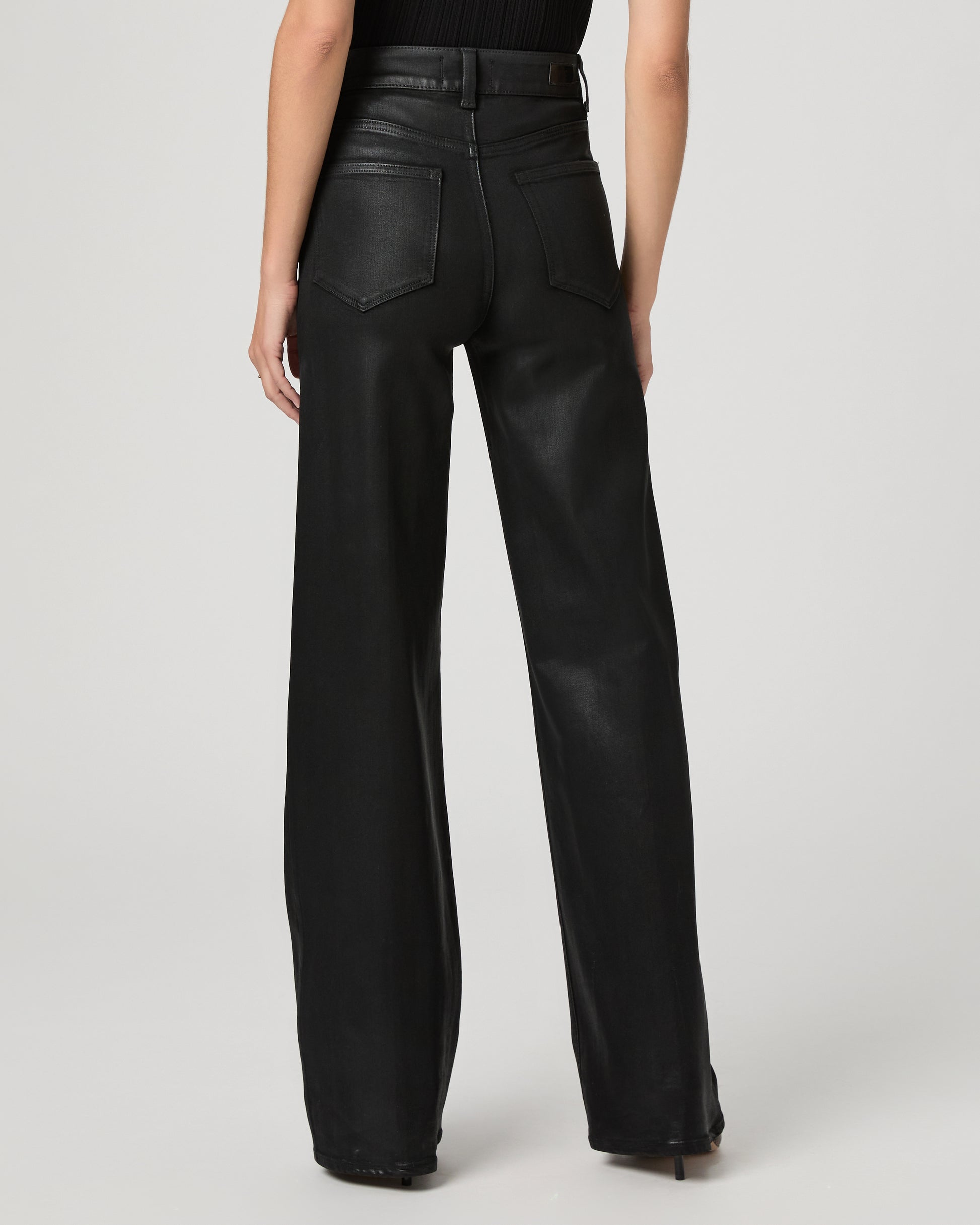 Sasha 32 Inch Wide Leg Jean - Black Fog Luxe Coating 23
