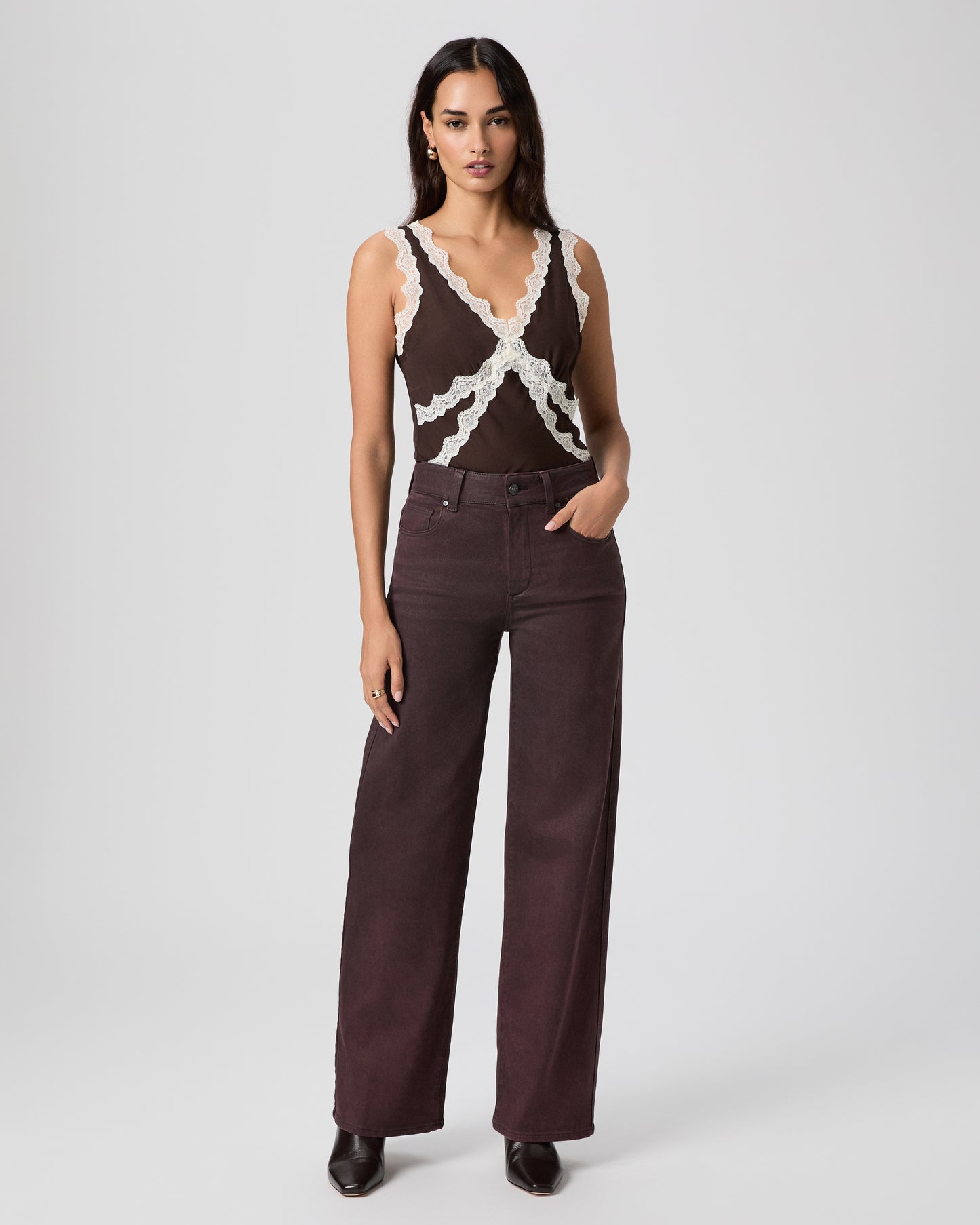 Sasha 32 Inch Wide Leg - Dark Oxblood Distressed Coating 23