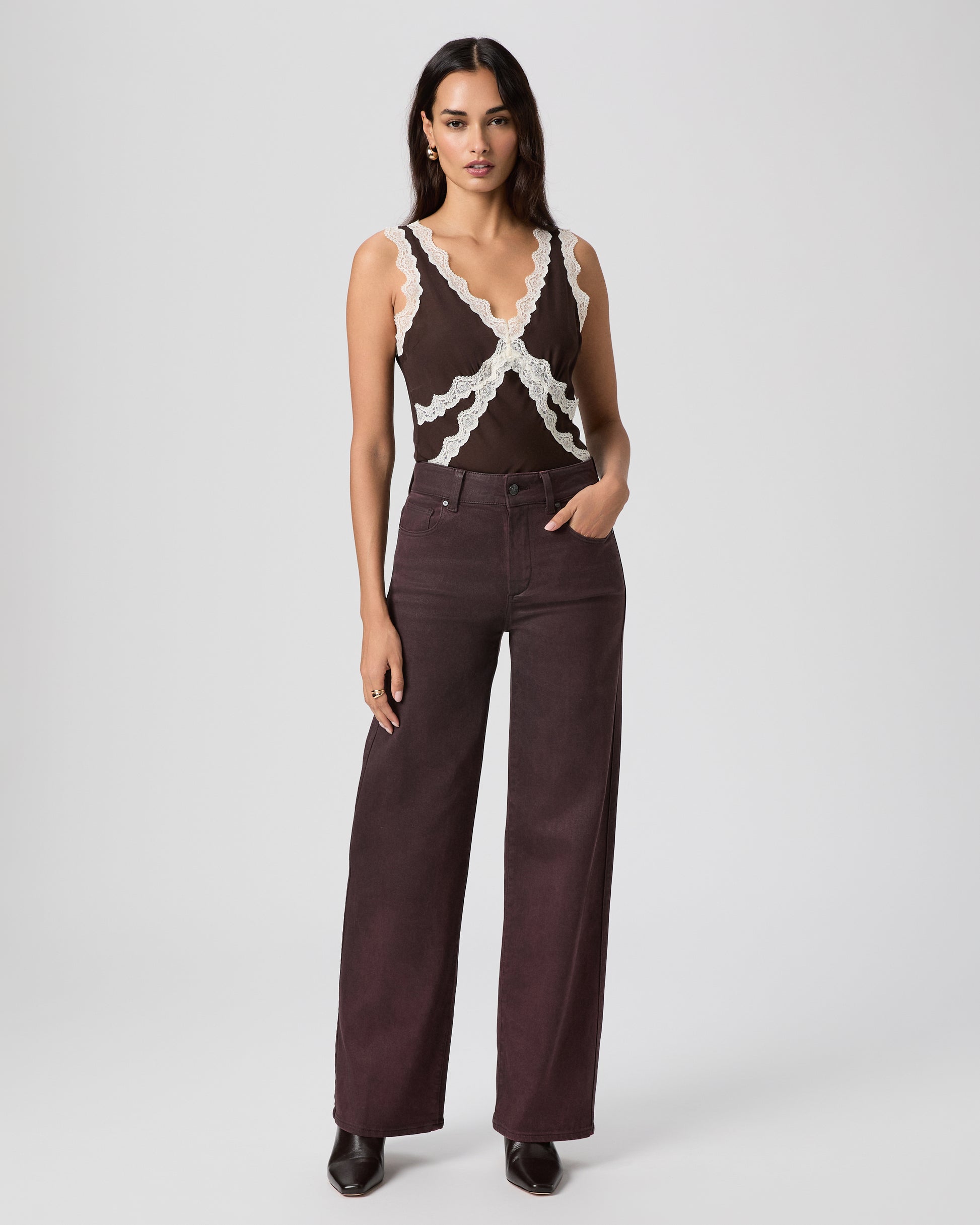 Sasha 32 Inch Wide Leg - Dark Oxblood Distressed Coating 23