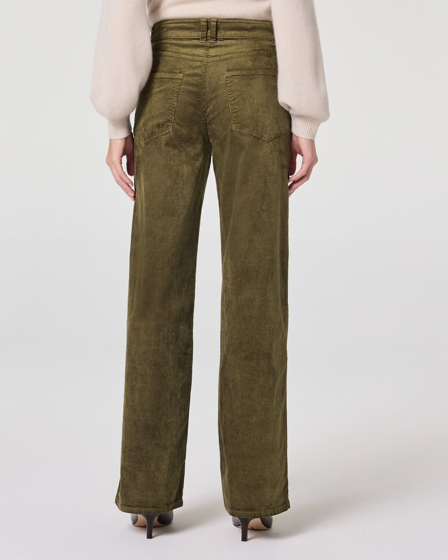 Sasha 32 Inch Wide Leg Pant - Dark Brushed Olive Corduroy 23