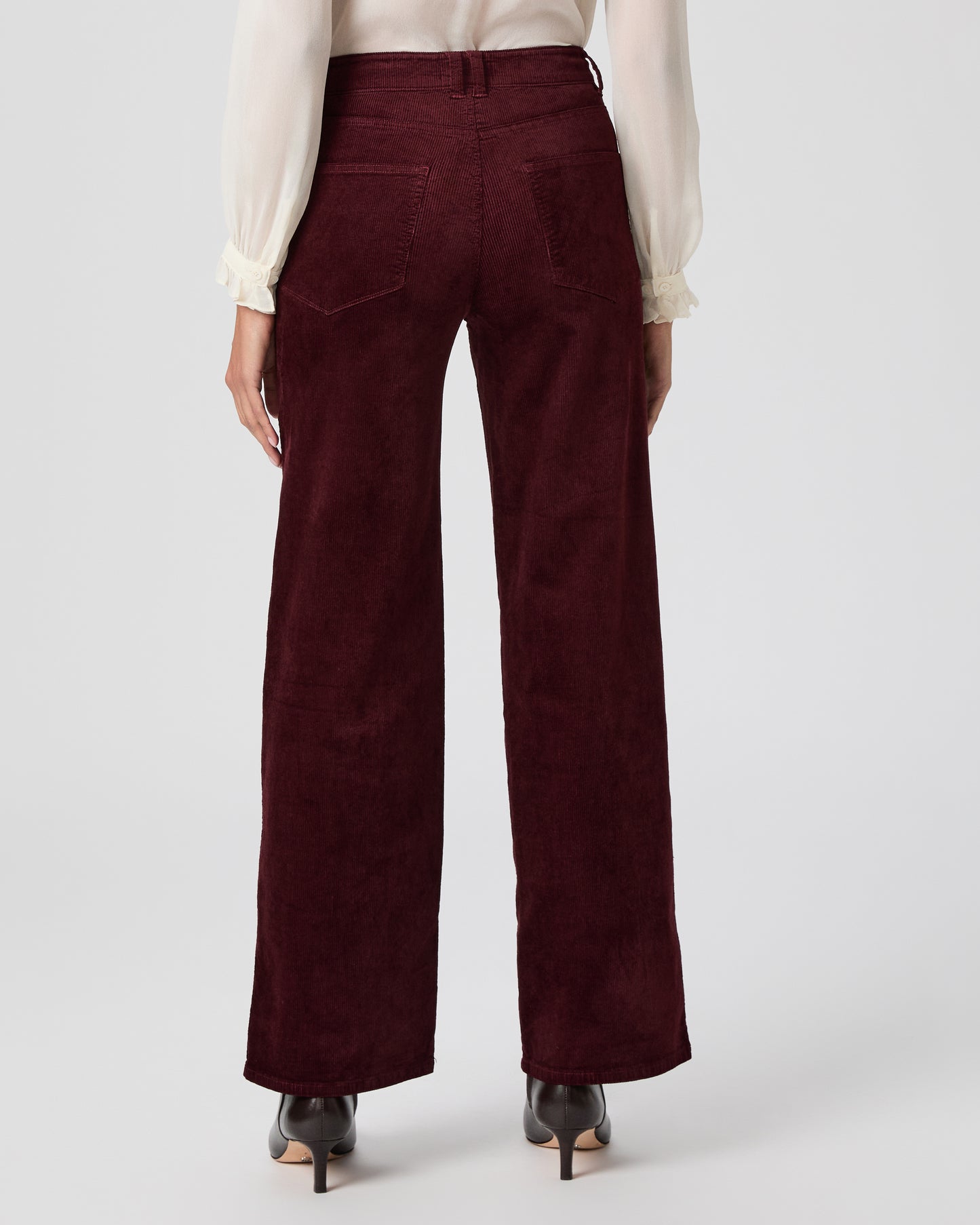 Sasha 32 Inch Wide Leg Pant - Dark Oxblood Corduroy 23