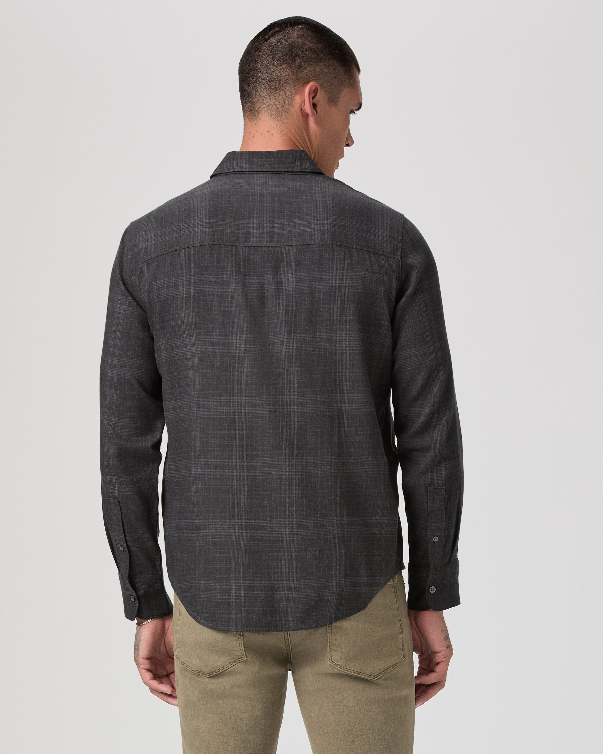 Everett Shirt - Black Charcoal Plaid S