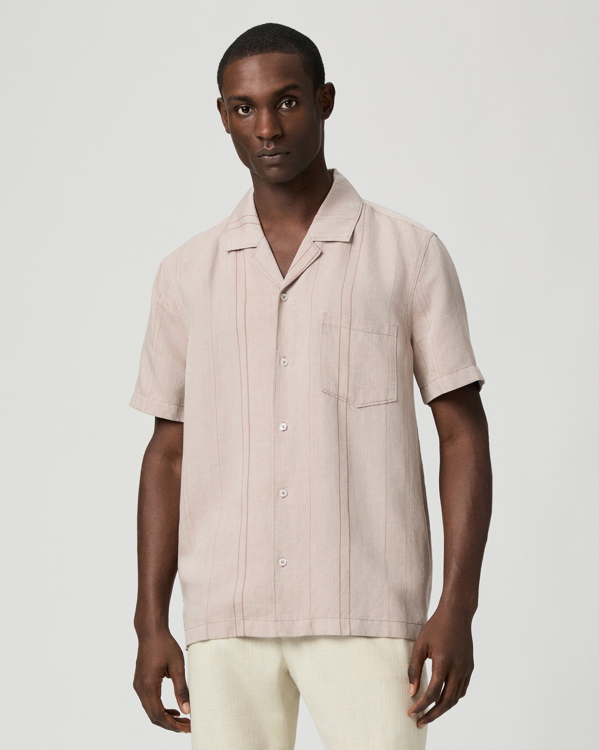 Albro Shirt - Muted Cherry Stripe S