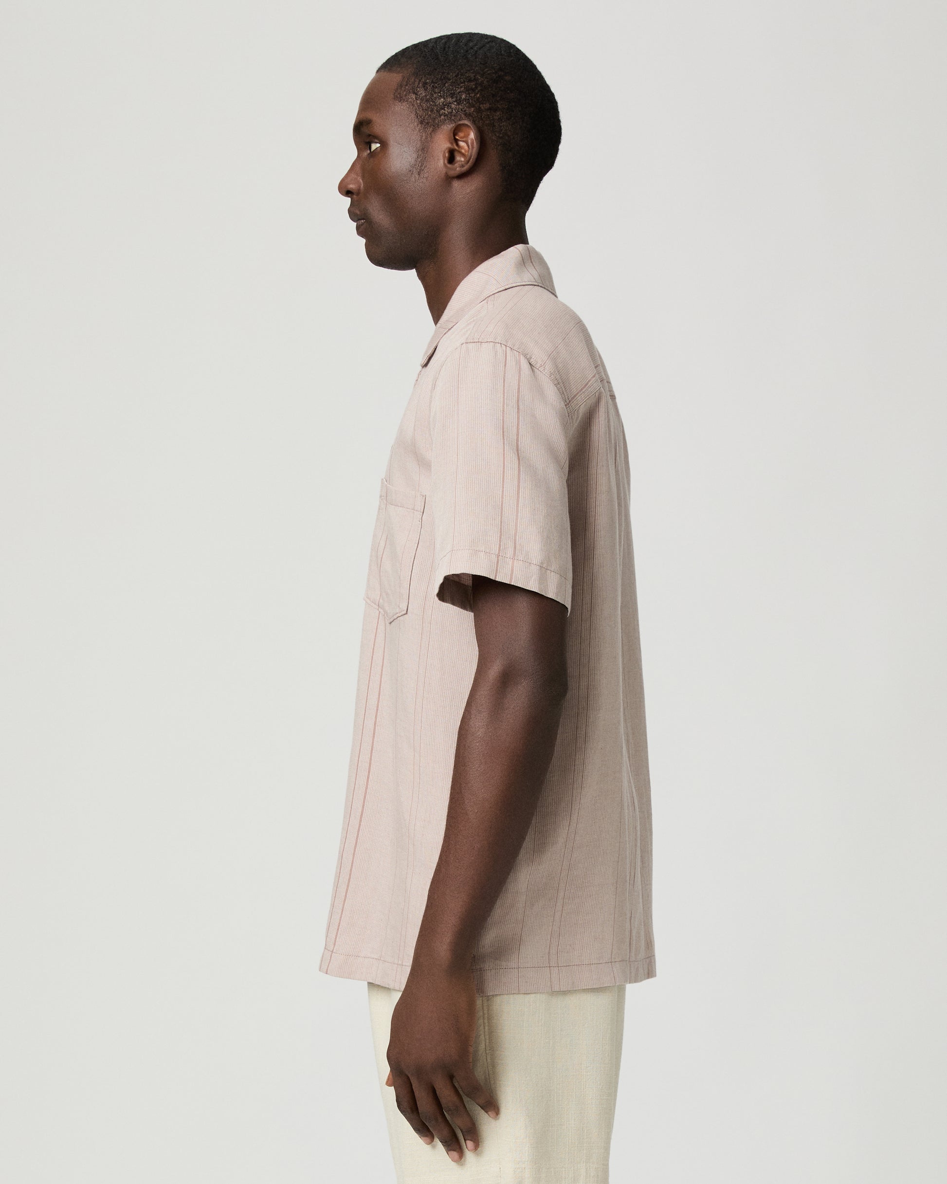 Albro Shirt - Muted Cherry Stripe S