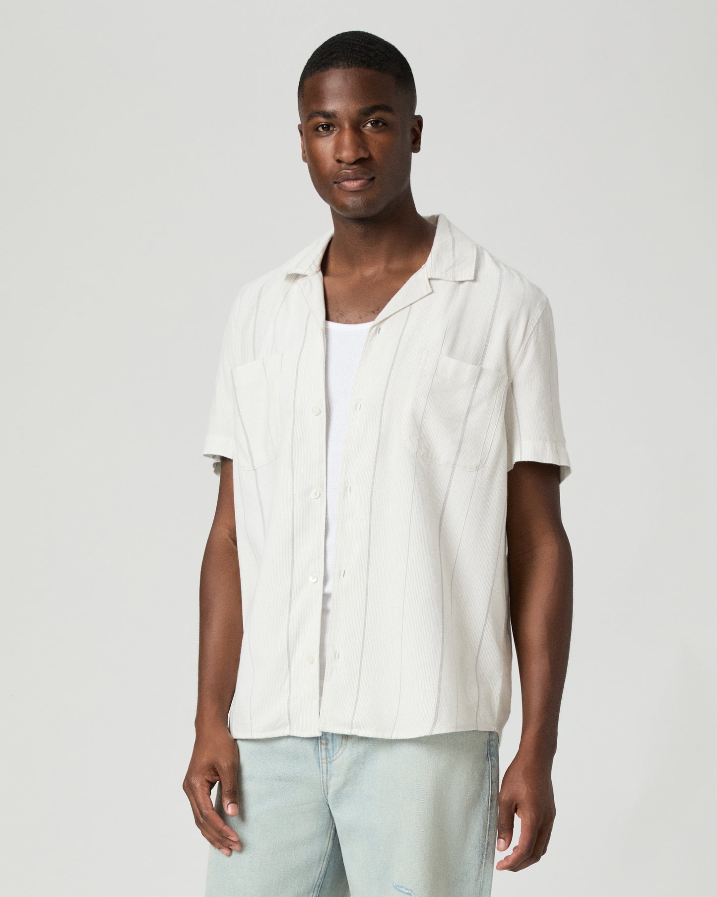 Jacobson Shirt - Blue Ivory Stripe S