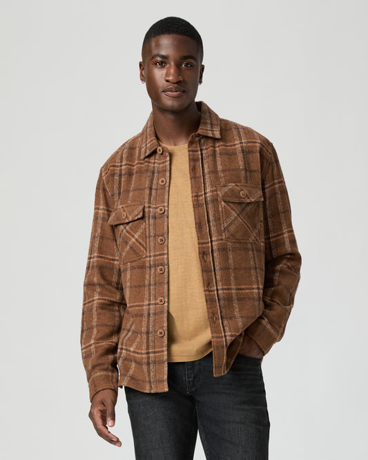 Seymore Overshirt - Dark Tobacco Plaid S