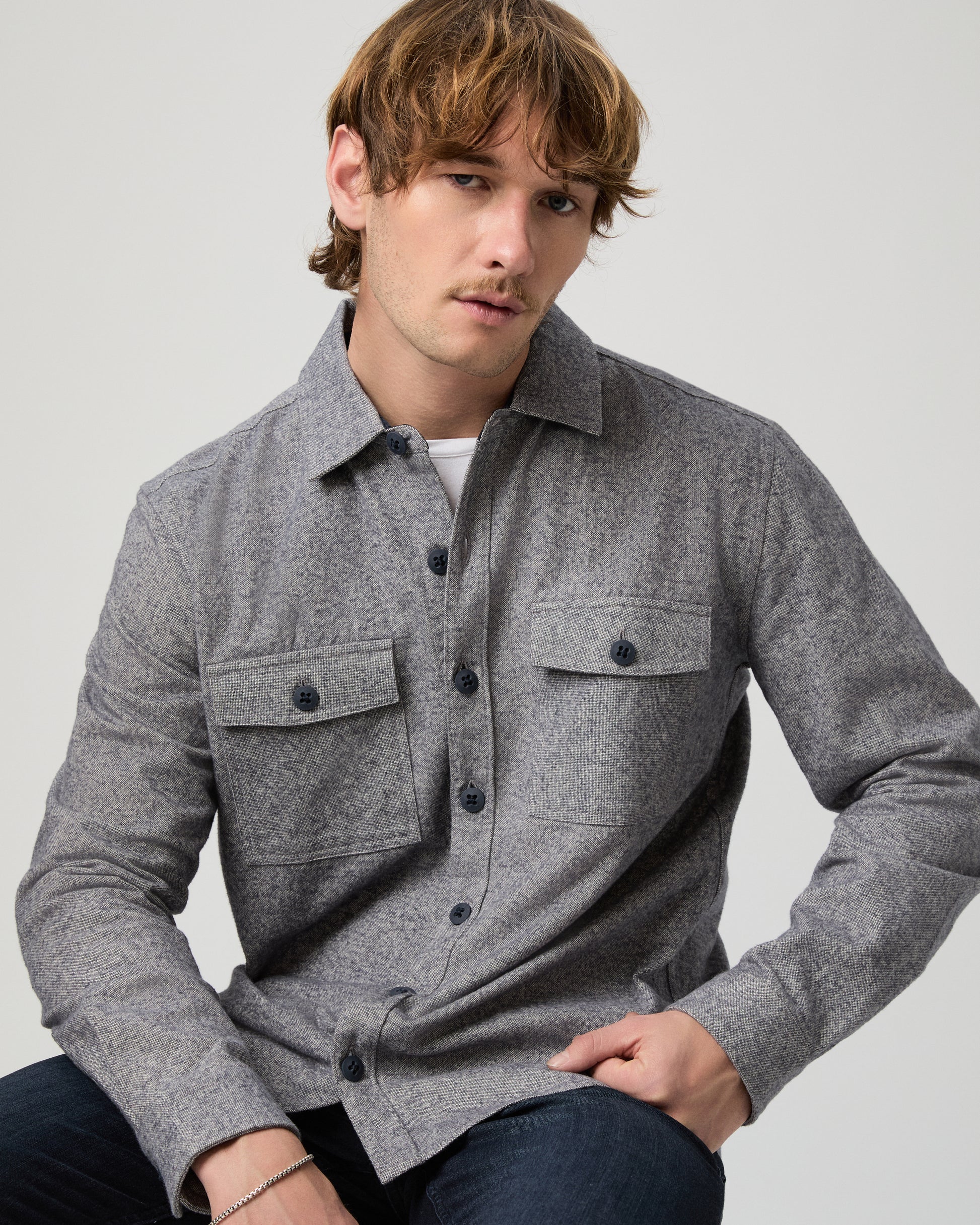 Seymore Overshirt - Navy Combo S