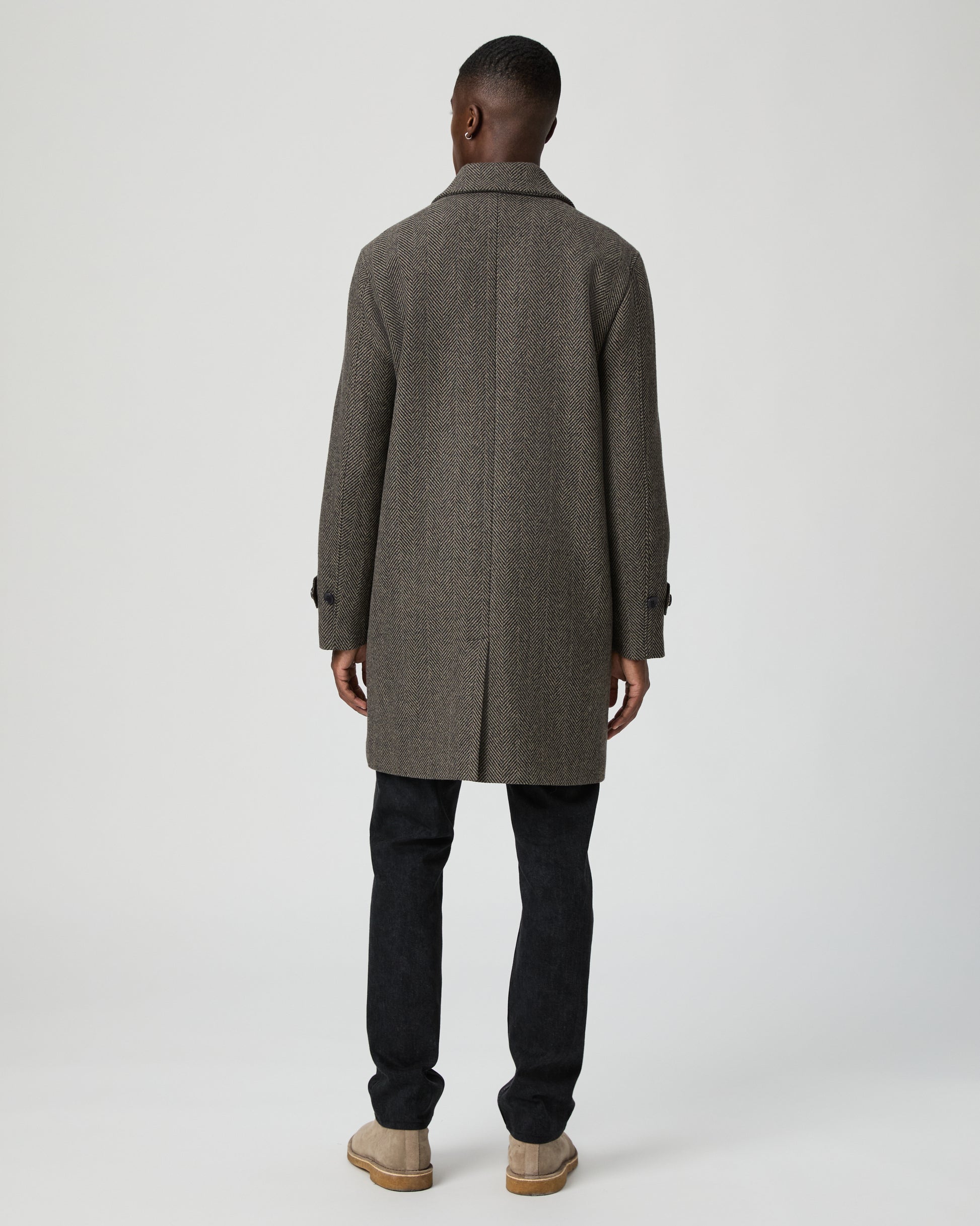 Brunetti Herringbone Coat - Camel/Black S