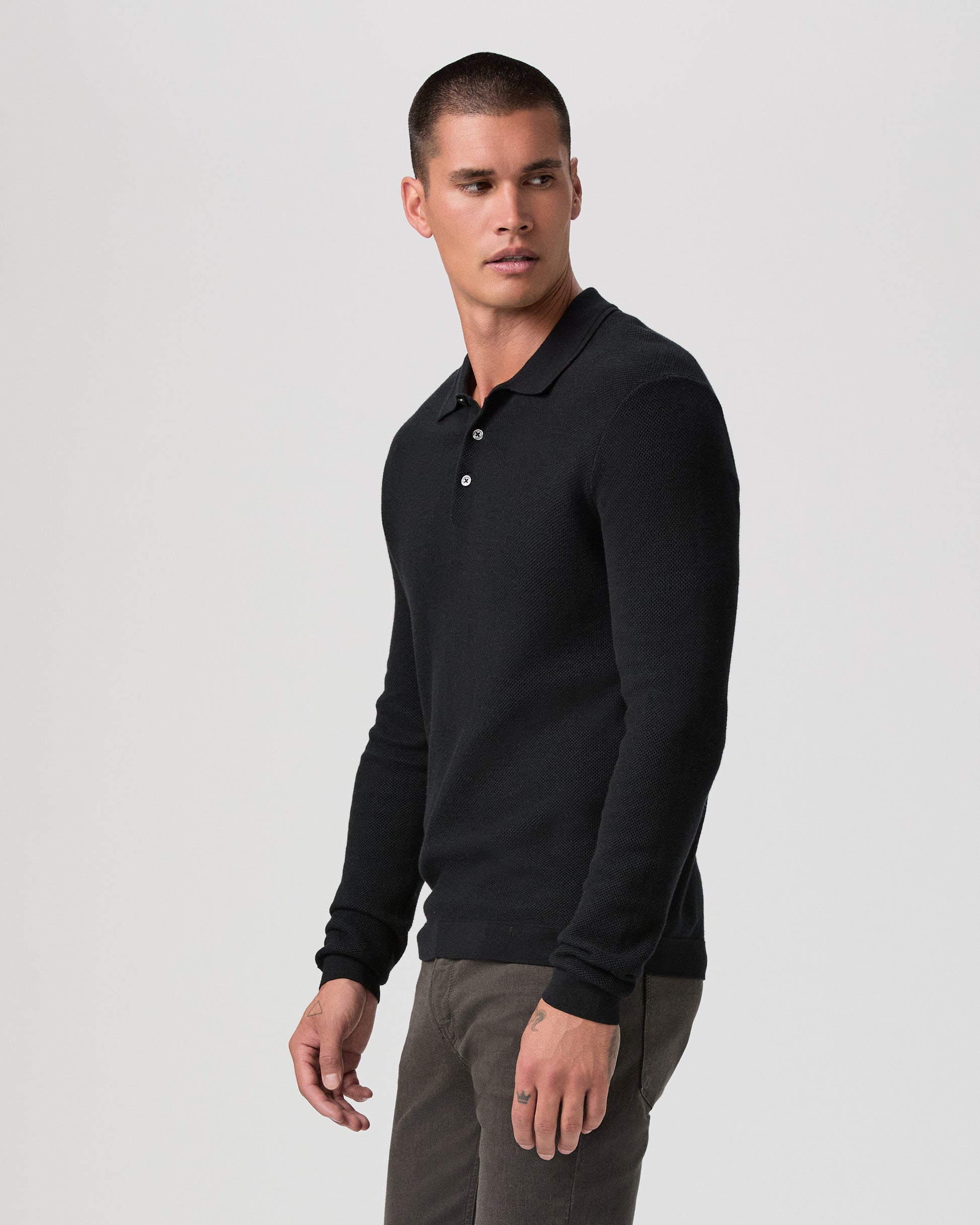 Selwyn Sweater Polo - Black S