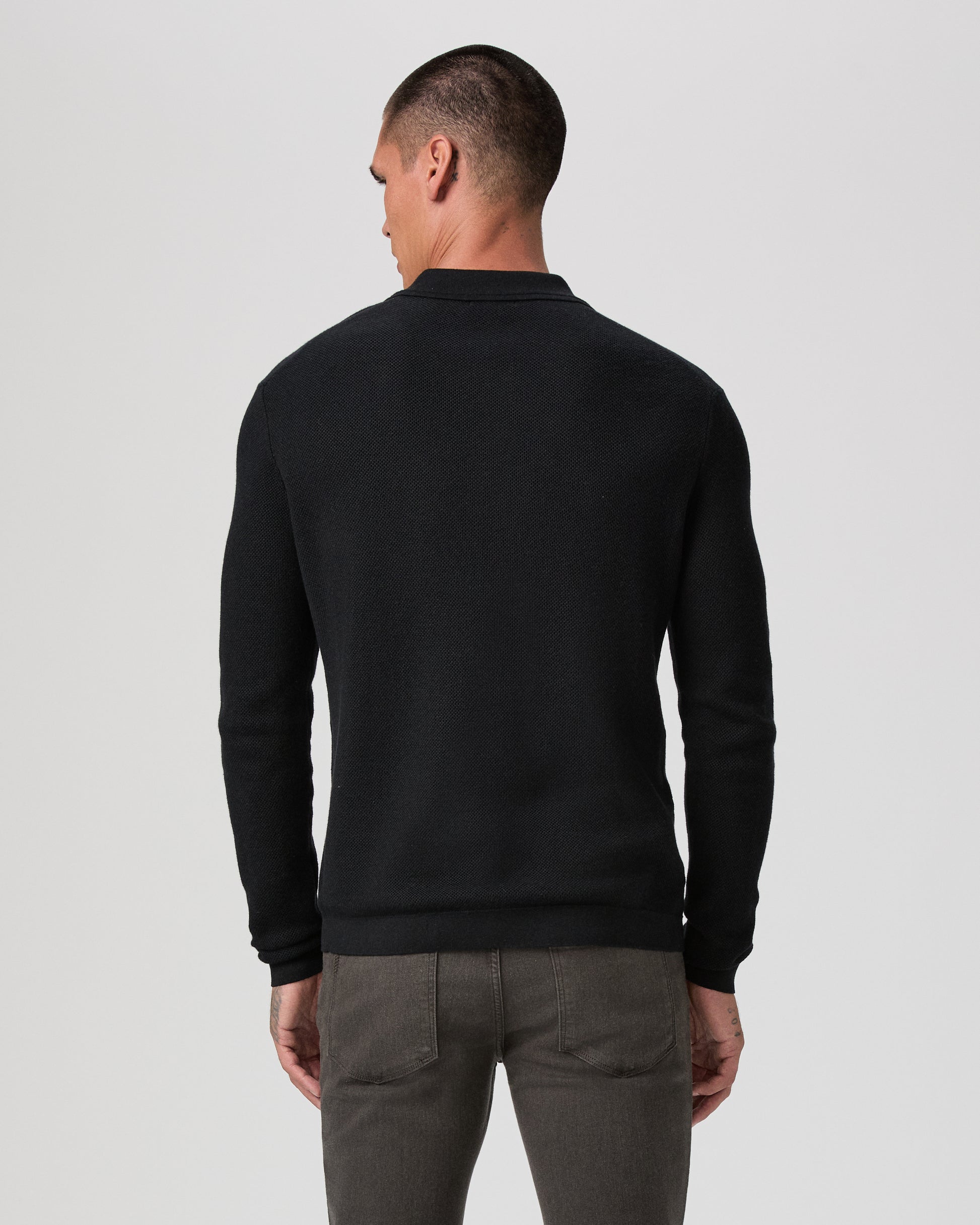 Selwyn Sweater Polo - Black S