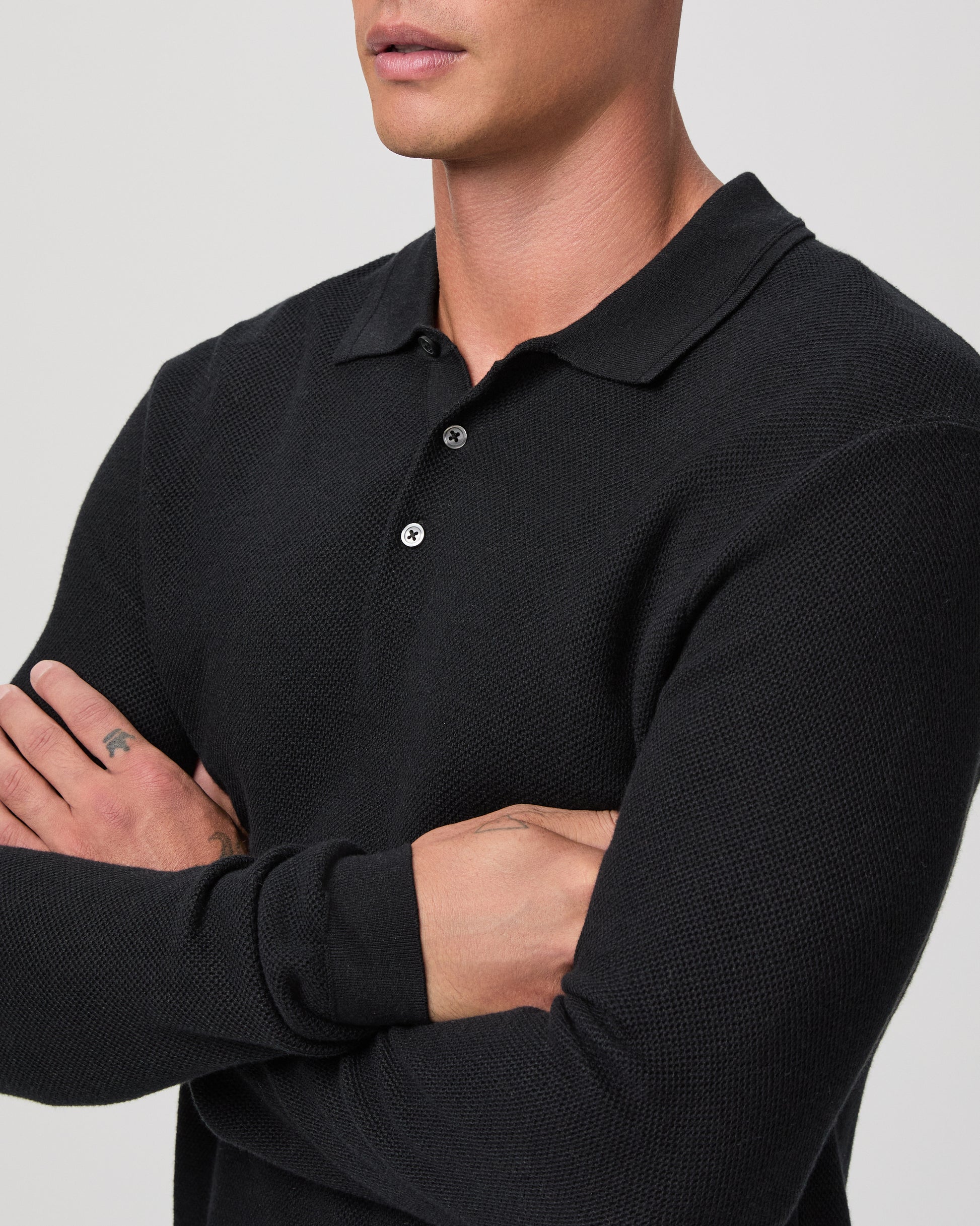 Selwyn Sweater Polo - Black S