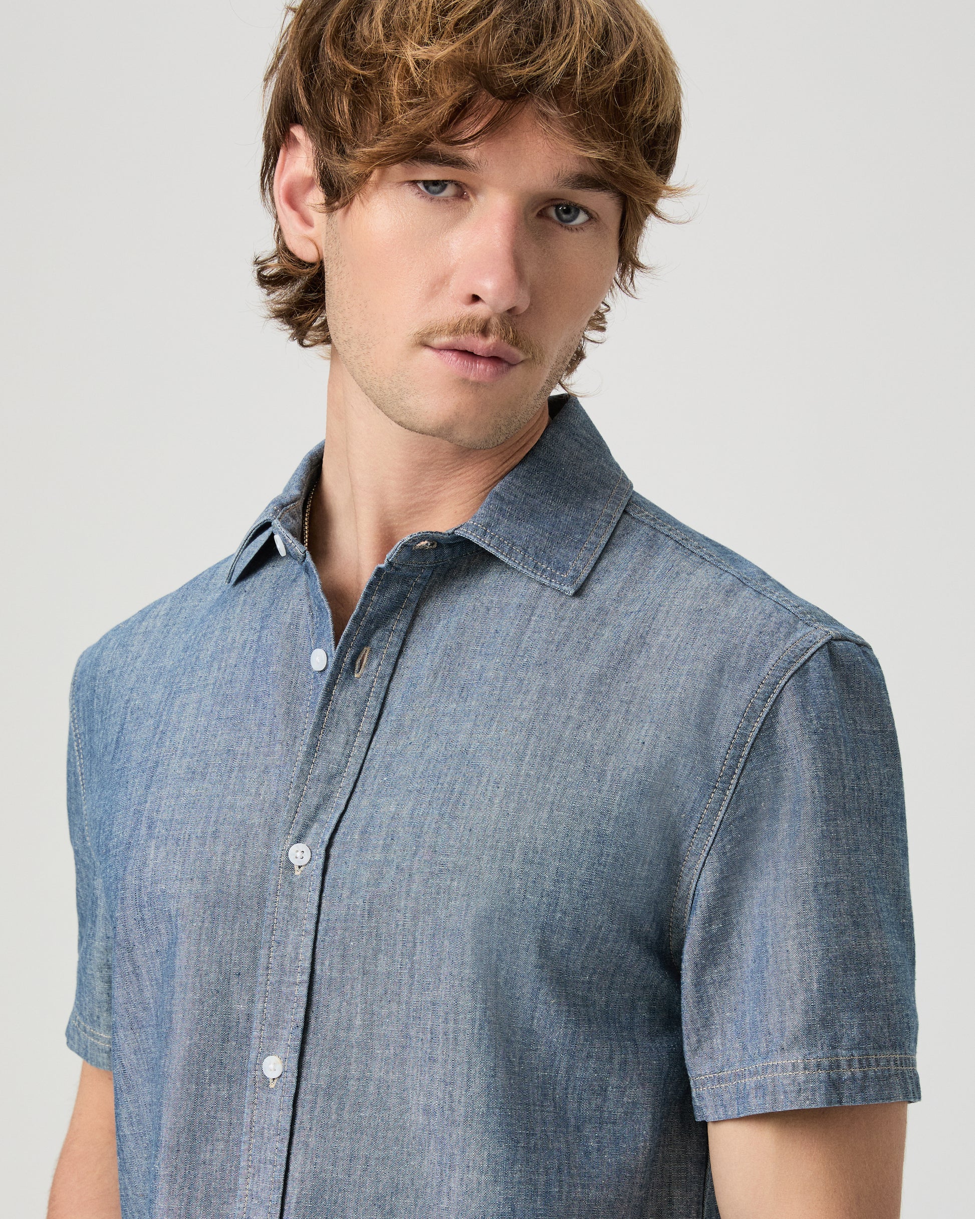 Soliman Short Sleeve Denim Shirt - Chandler S