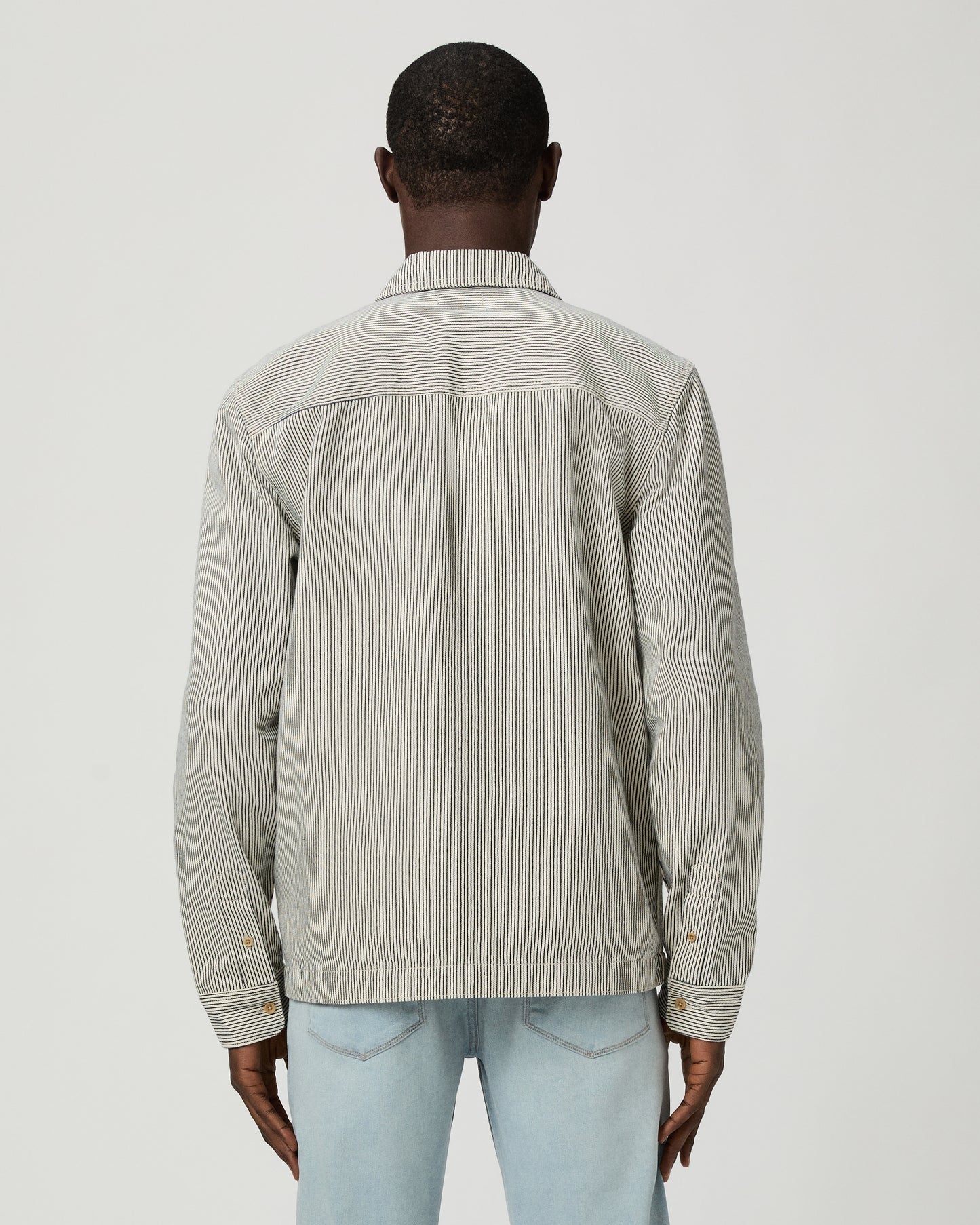 Renzi Denim Shirt - Ecru Indigo Stripe XS