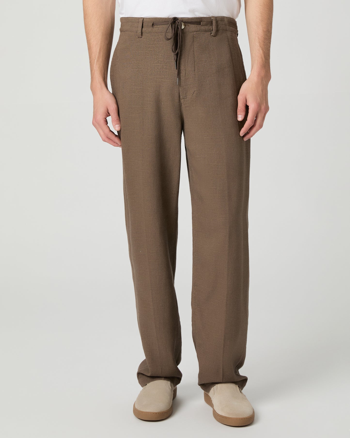 Tiano Pant - Dark Clove Linen 28