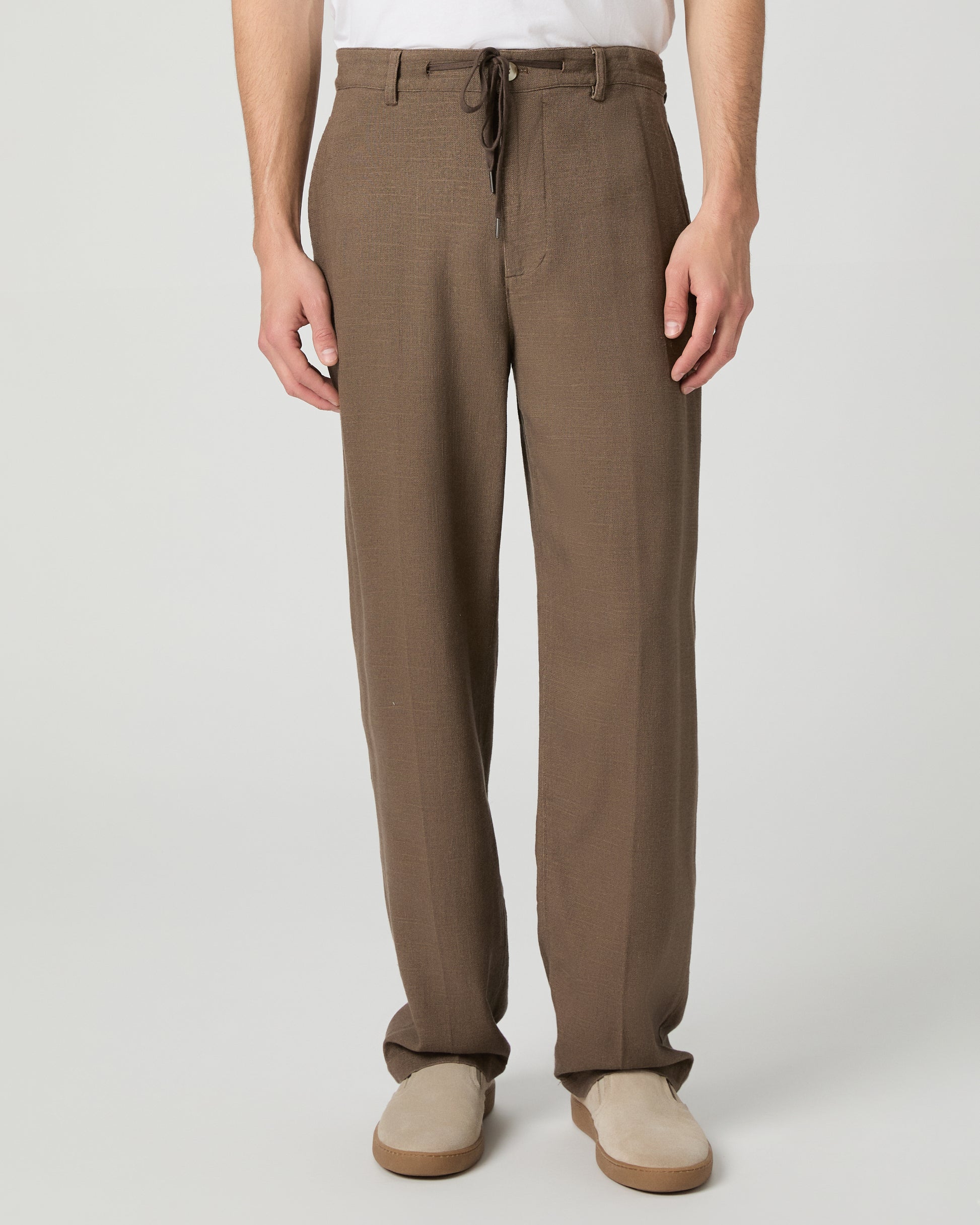Tiano Pant - Dark Clove Linen 28