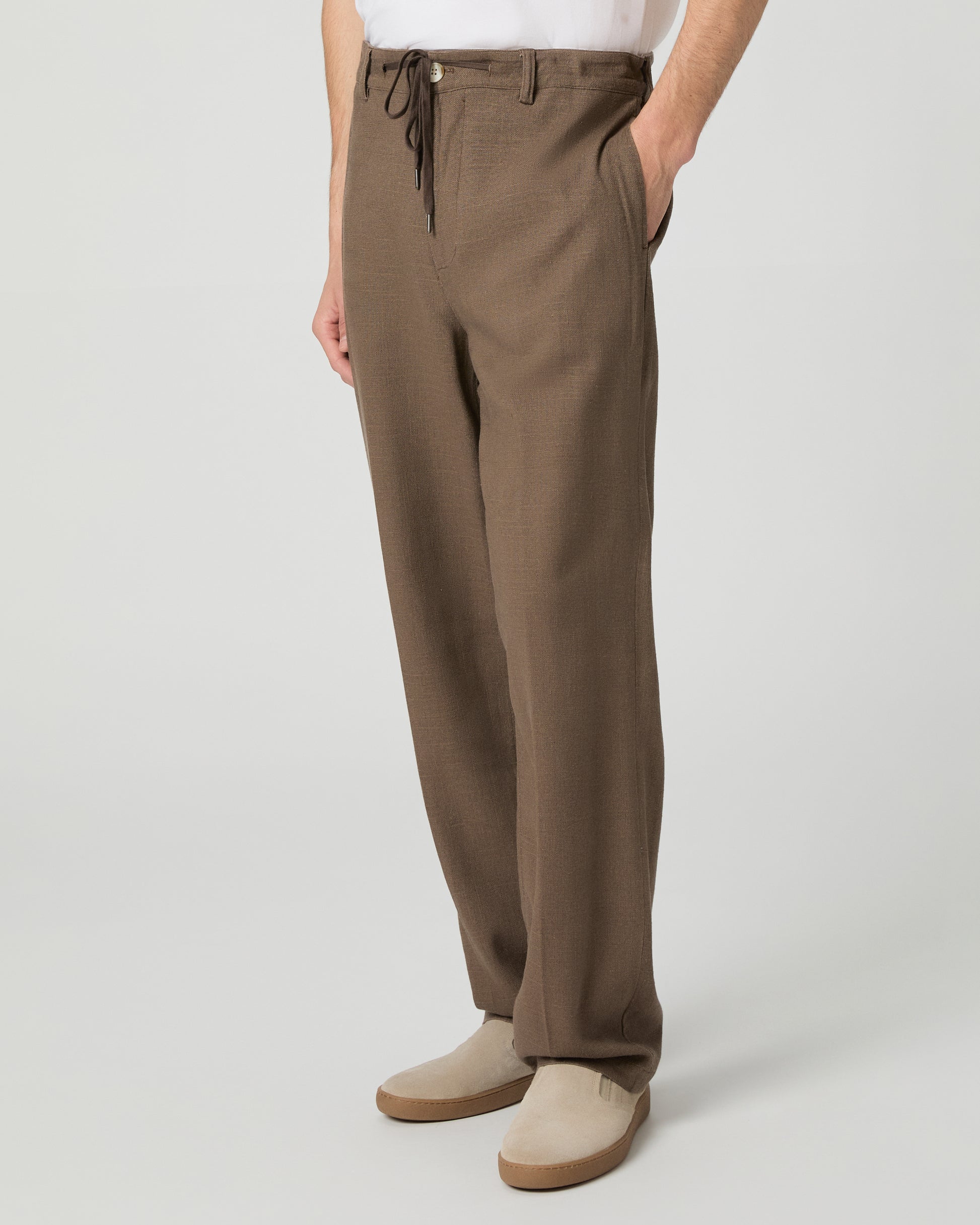 Tiano Pant - Dark Clove Linen 28