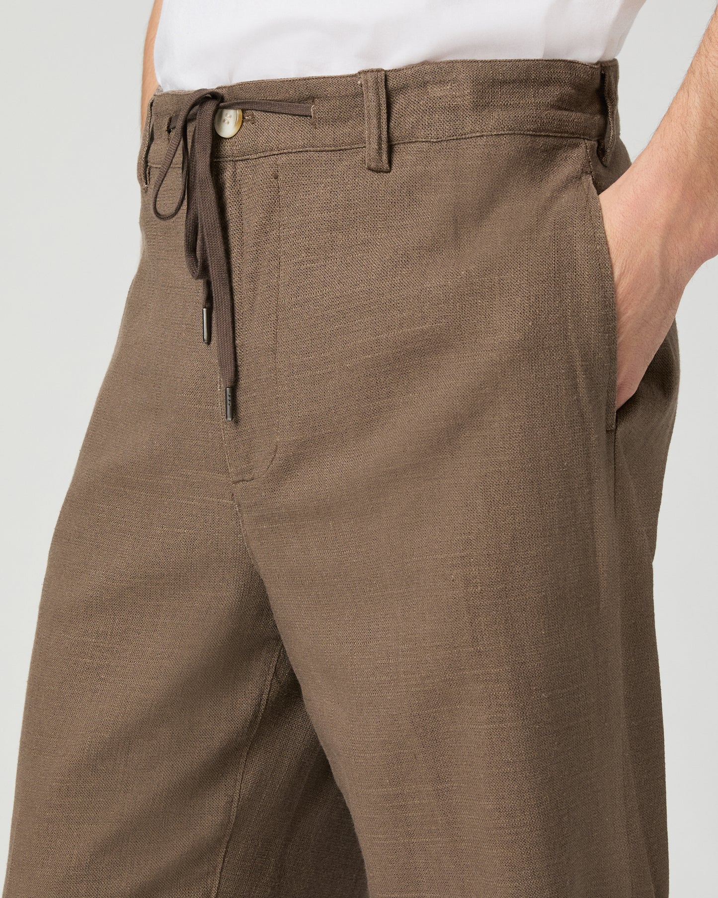 Tiano Pant - Dark Clove Linen 28