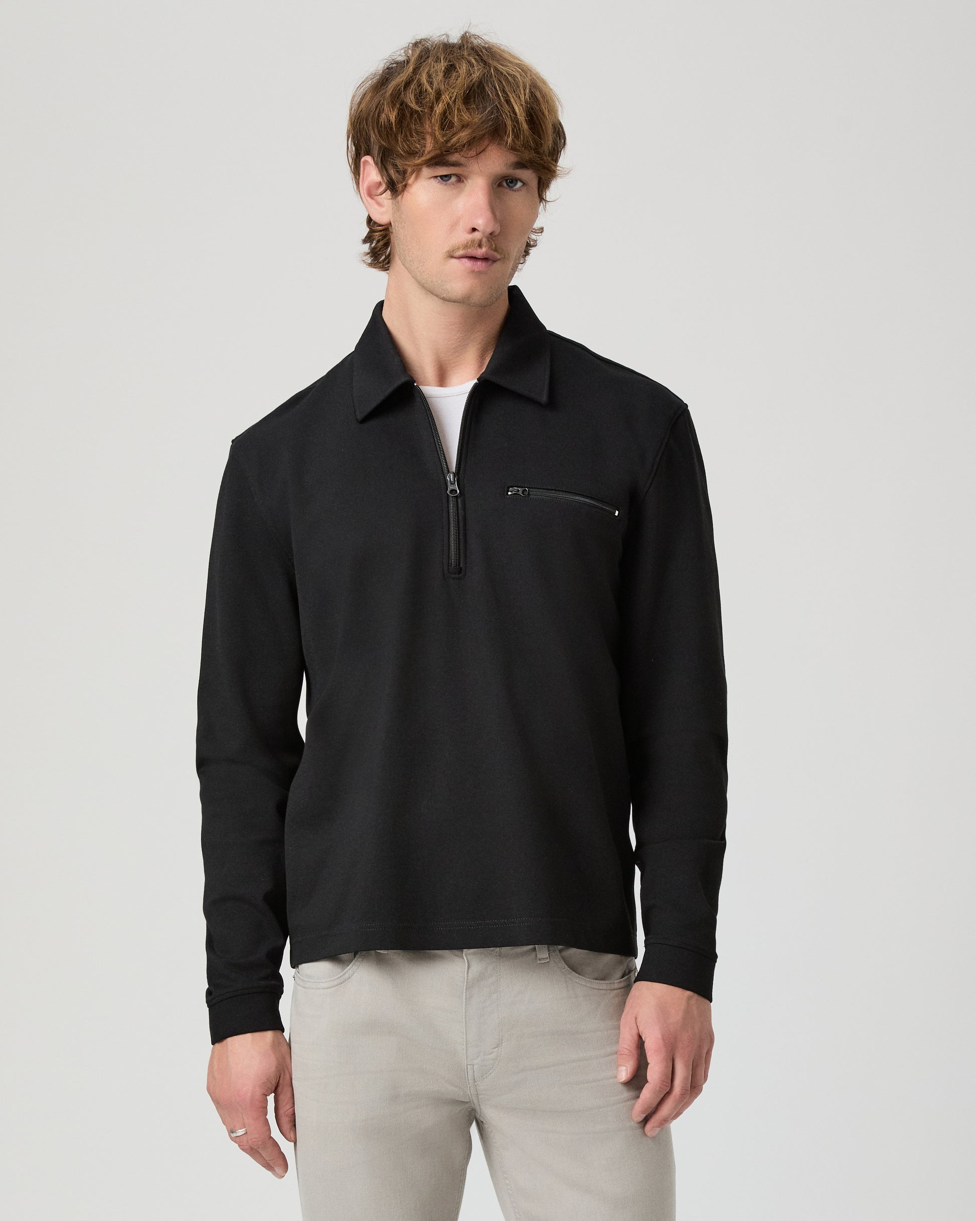 Grapello Quarter Zip Pullover - Black S