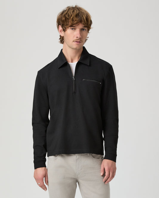 Grapello Quarter Zip Pullover - Black S