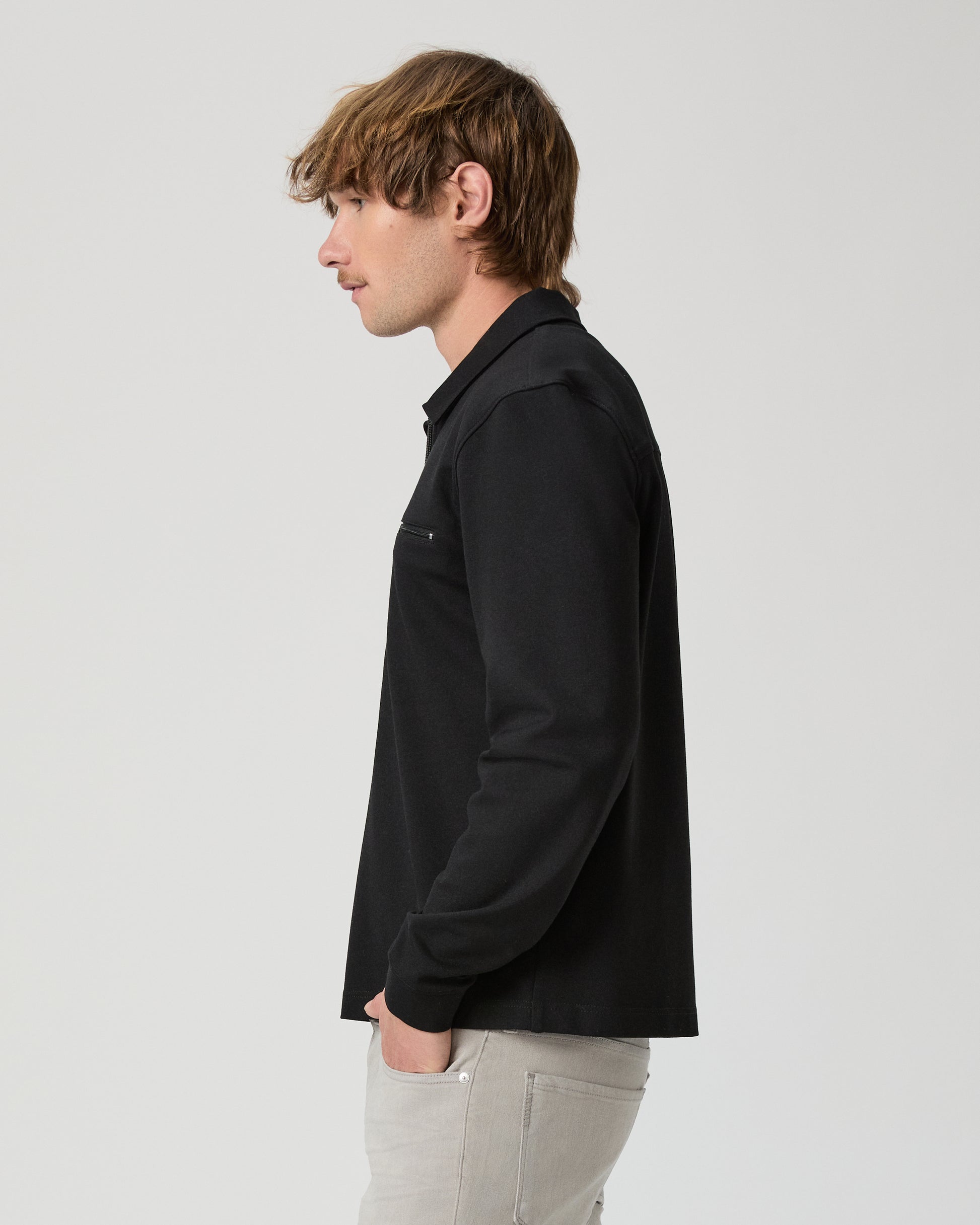 Grapello Quarter Zip Pullover - Black S