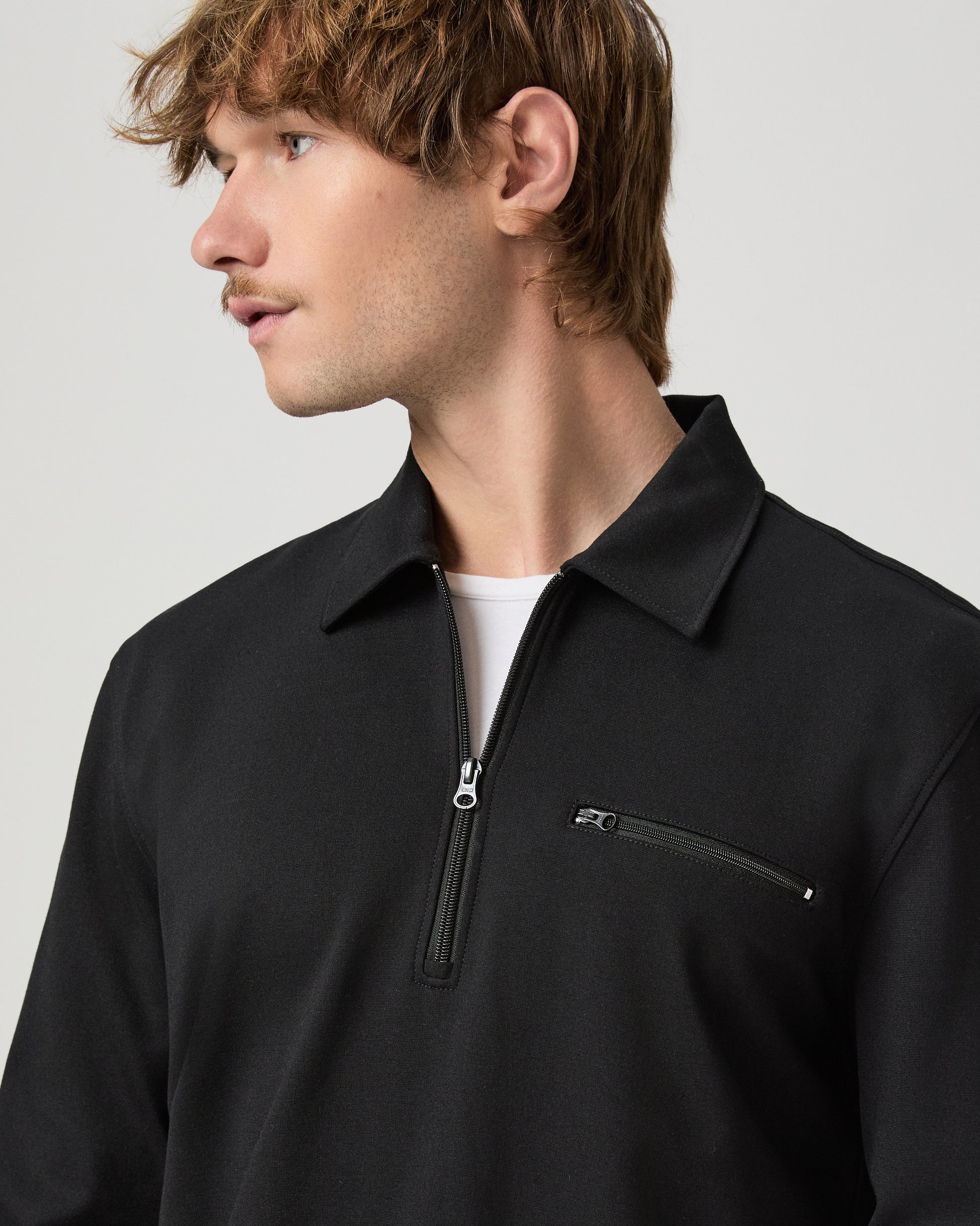 Grapello Quarter Zip Pullover - Black S