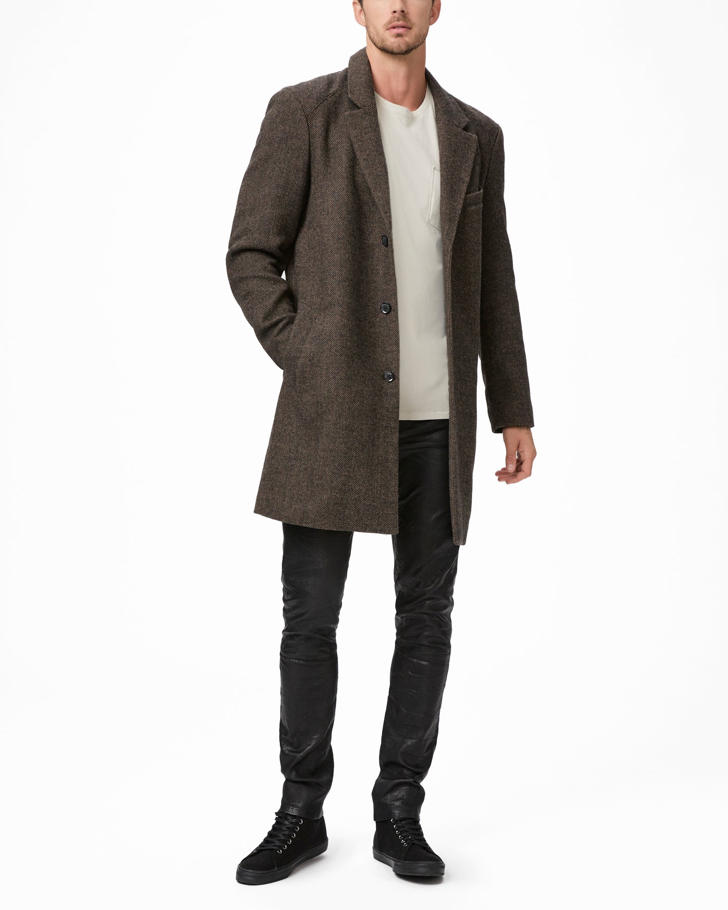 Lennox 34" Slim Pant - Black Leather