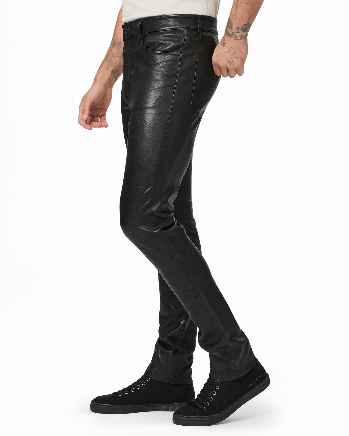 Lennox 34" Slim Pant - Black Leather