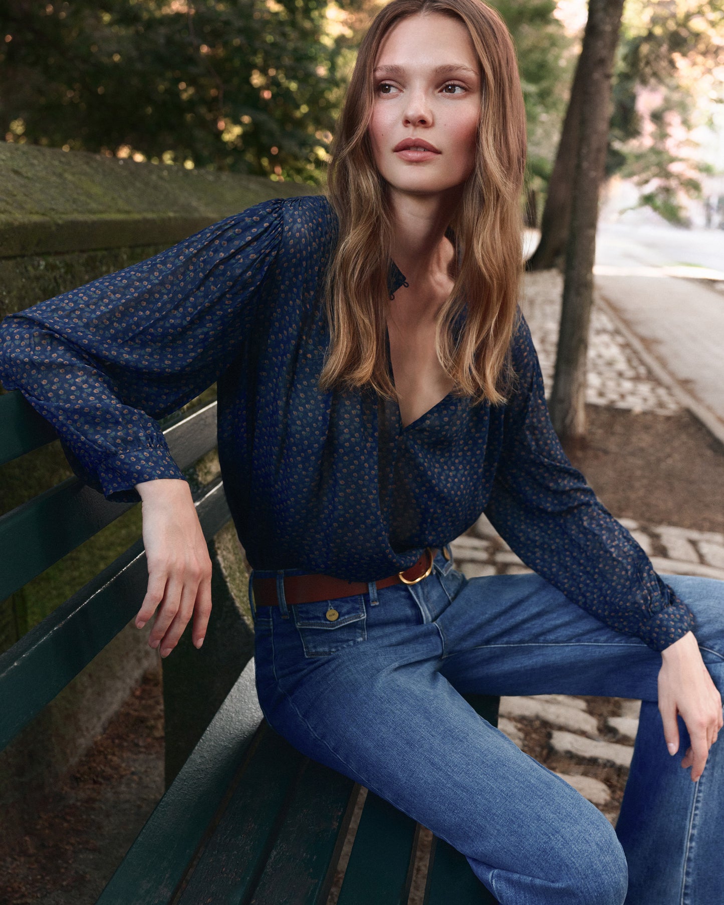 Bibiana Blouse - Navy Multi