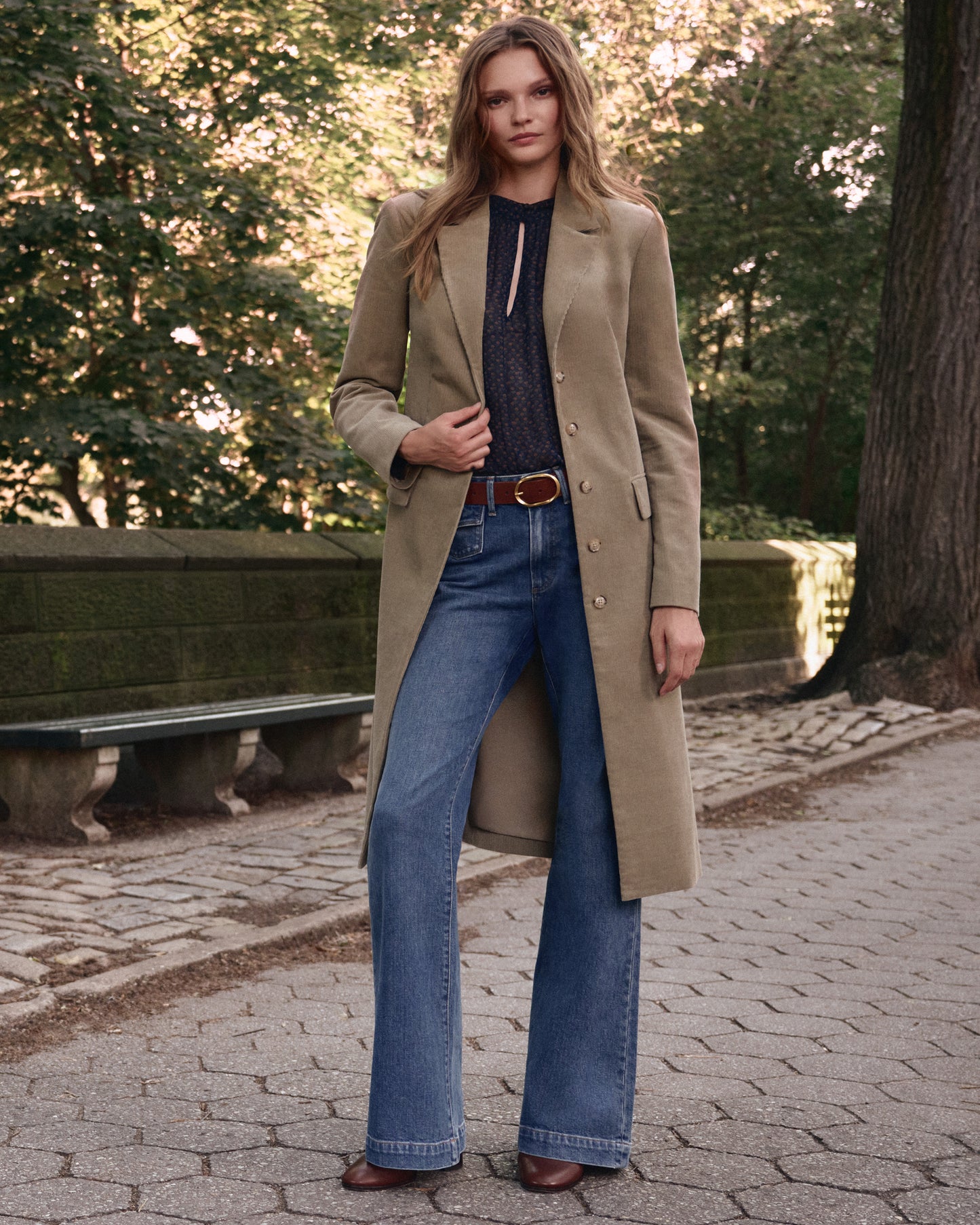 Trexi Coat - Dusty Olive Corduroy