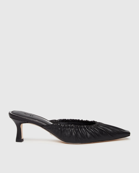 Alice Heeled Mule - Black 5