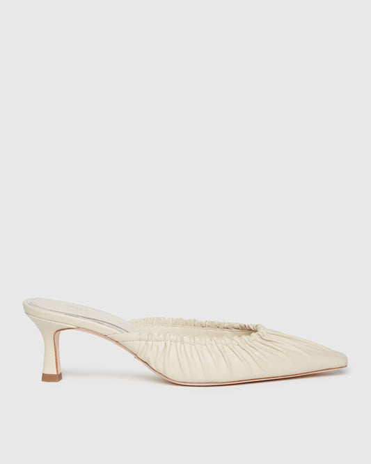 Alice Heeled Mule - Bone 5